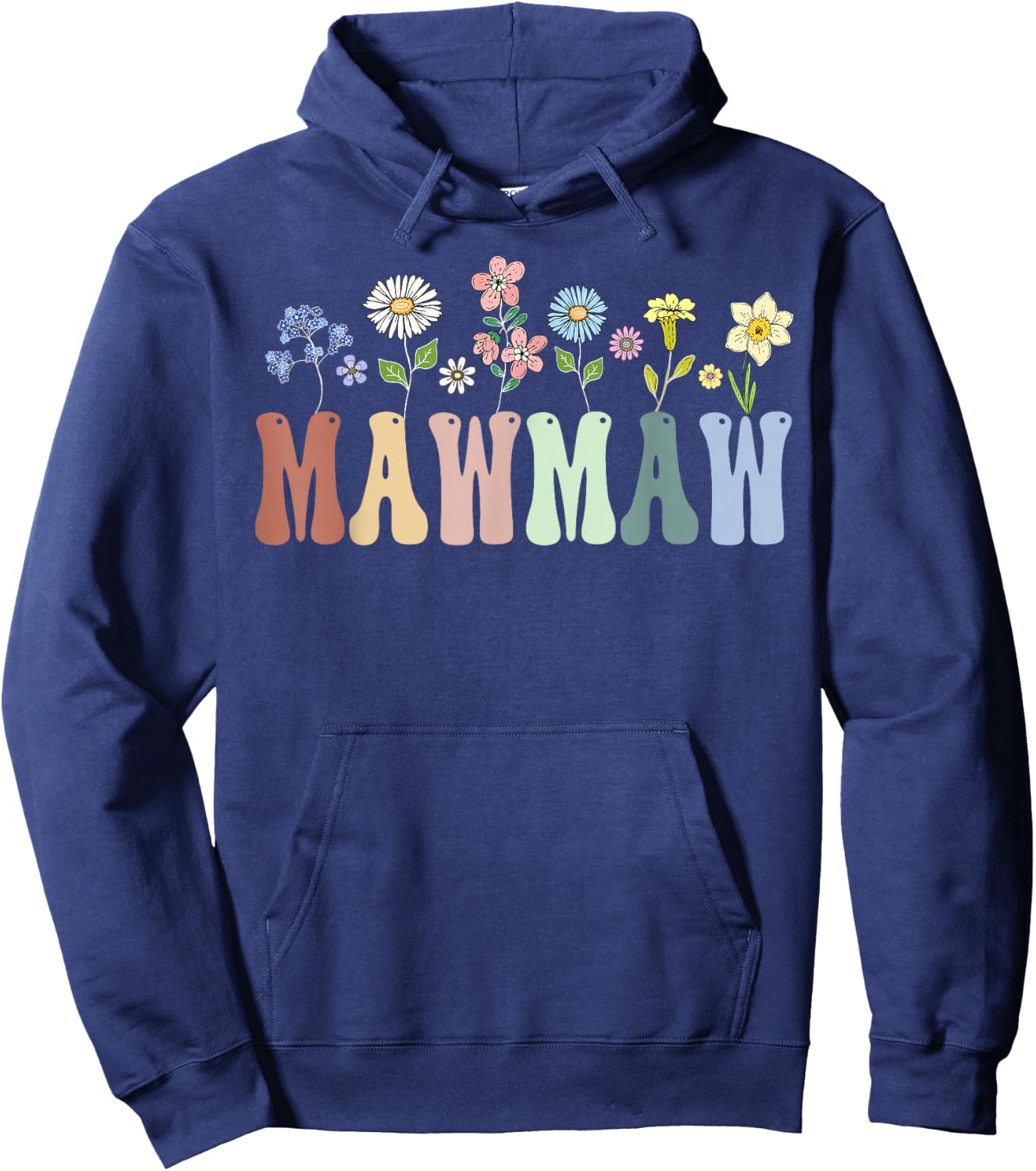 Mawmaw Gifts Women Wildflower Floral Design Mawmaw Hoodie - Hoodie | Navy
