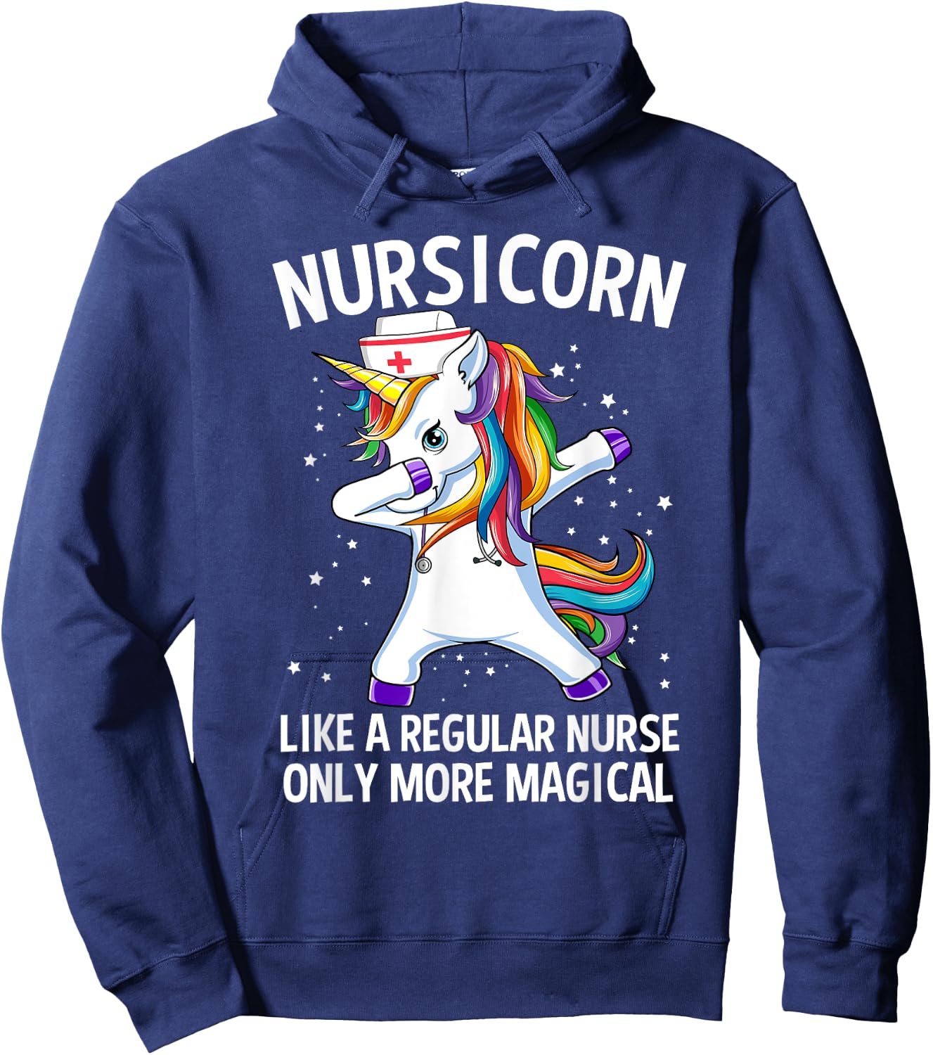 Dabbing Unicorn Nursicorn Funny Nurse Hoodie - Hoodie | Navy