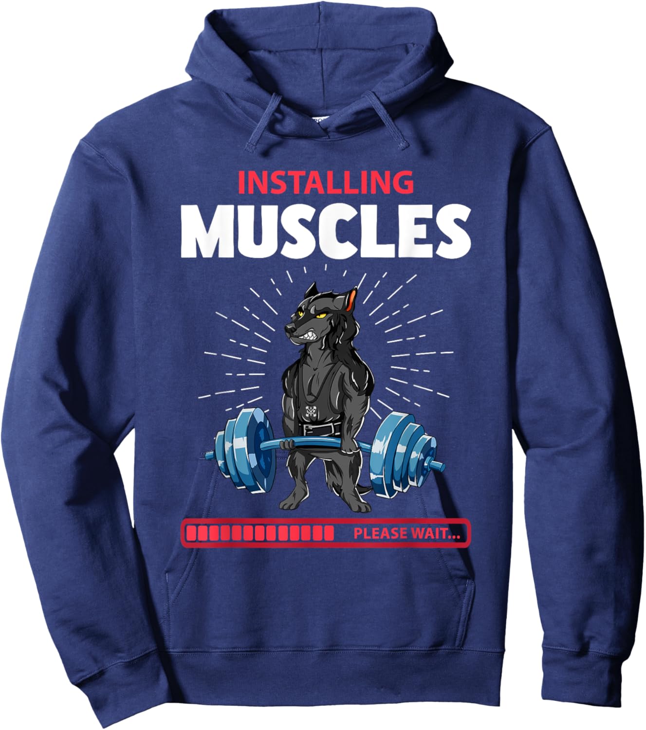 Wolf Deadlift Fitness Gym Weightlifting Hoodie - Hoodie | Navy