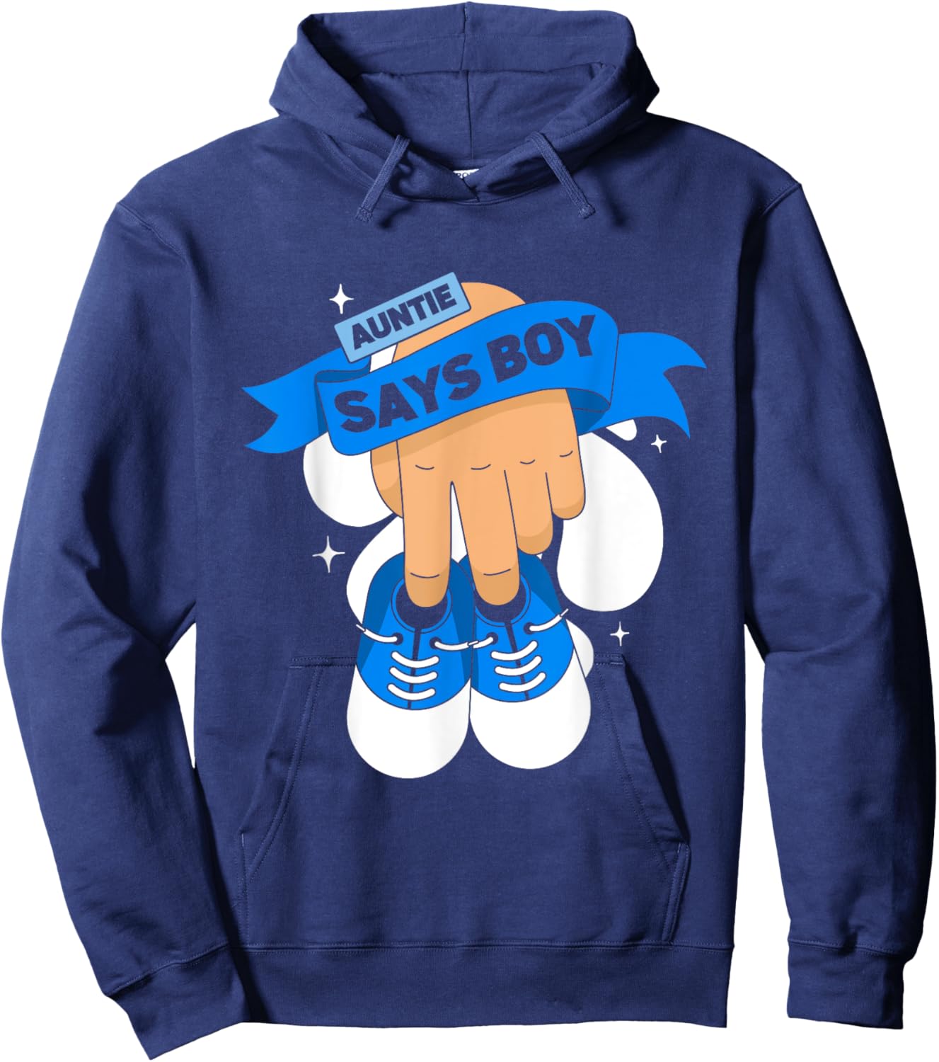 Aunt Gender Reveal | Auntie Says Boy Team Blue Team Pink Hoodie - Hoodie | Navy