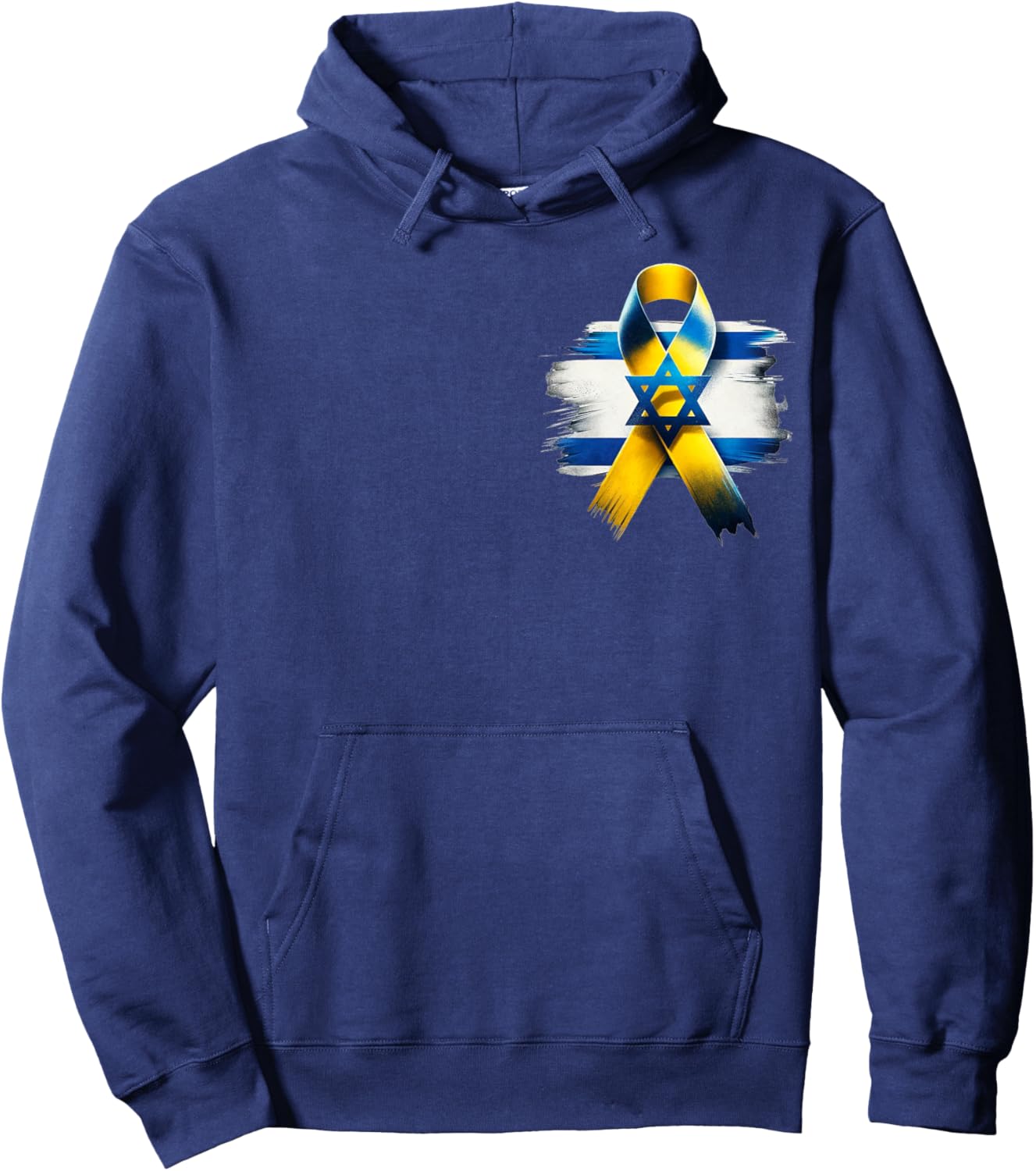 Israel Flag - Yellow Ribbon - Bring Them Home Now - Israel Hoodie - Hoodie | Navy