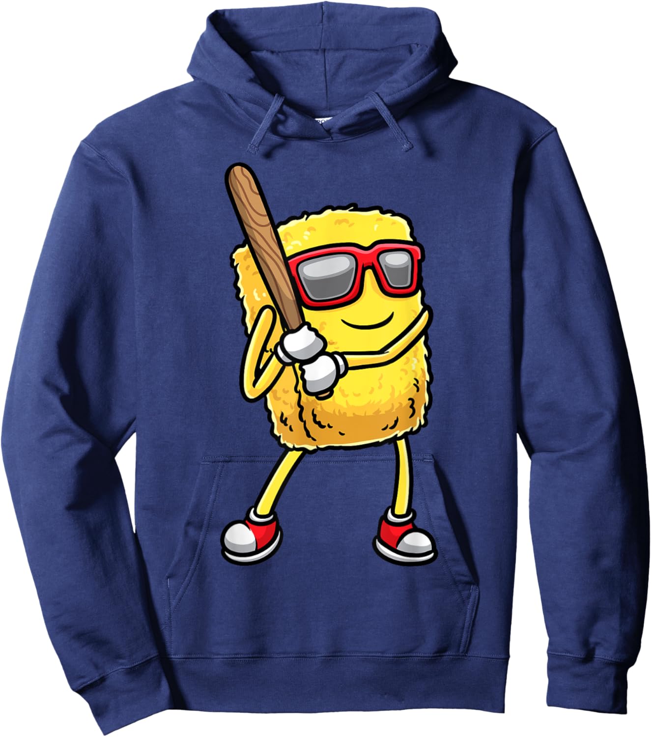 Baseball Player Chicken Nugget Playing Baseball Kids Men Hoodie - Hoodie | Navy