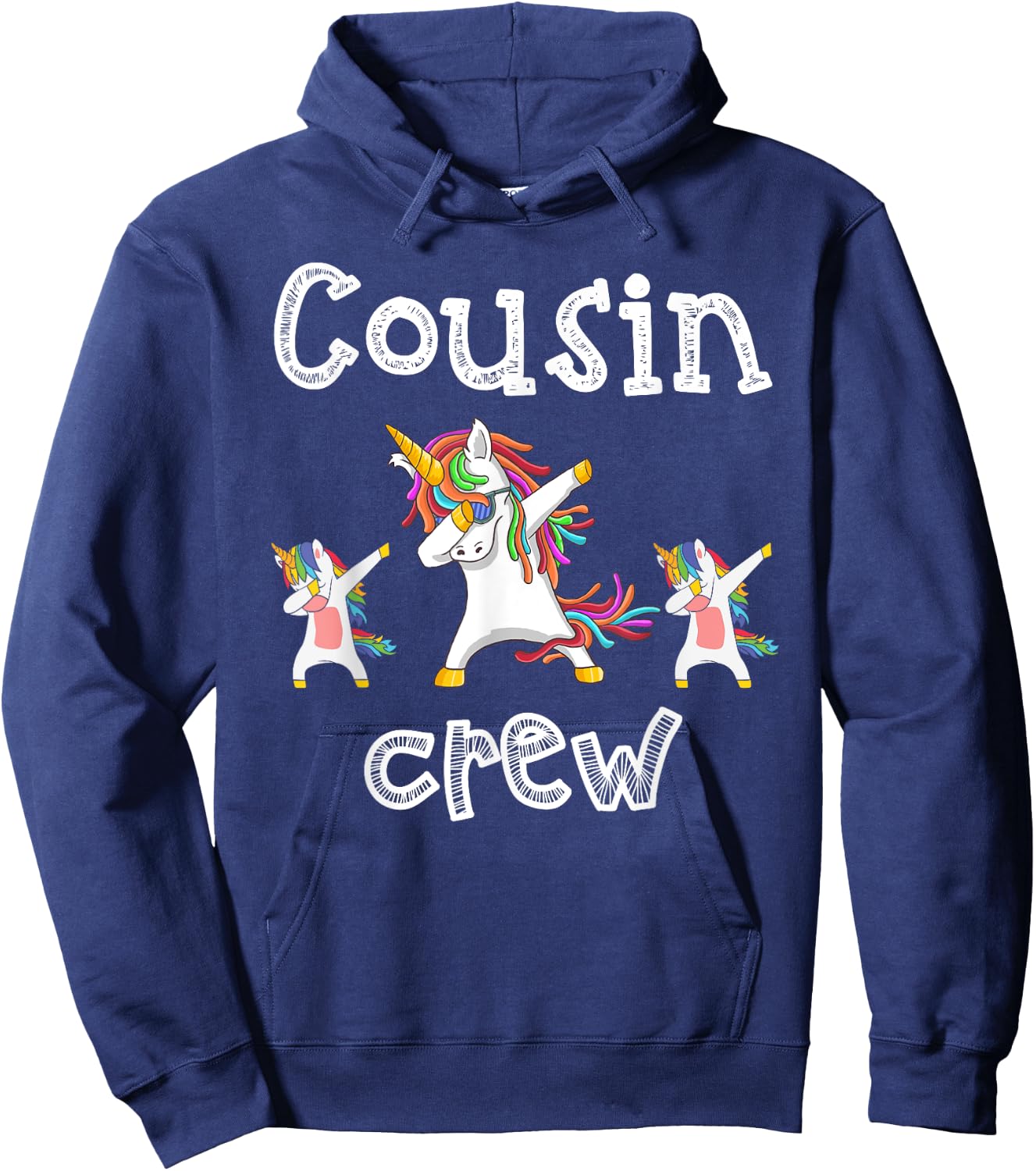 Cousin Crew Unicorn Dabbing Toddler Girls Boys Squad Family Hoodie - Hoodie | Navy
