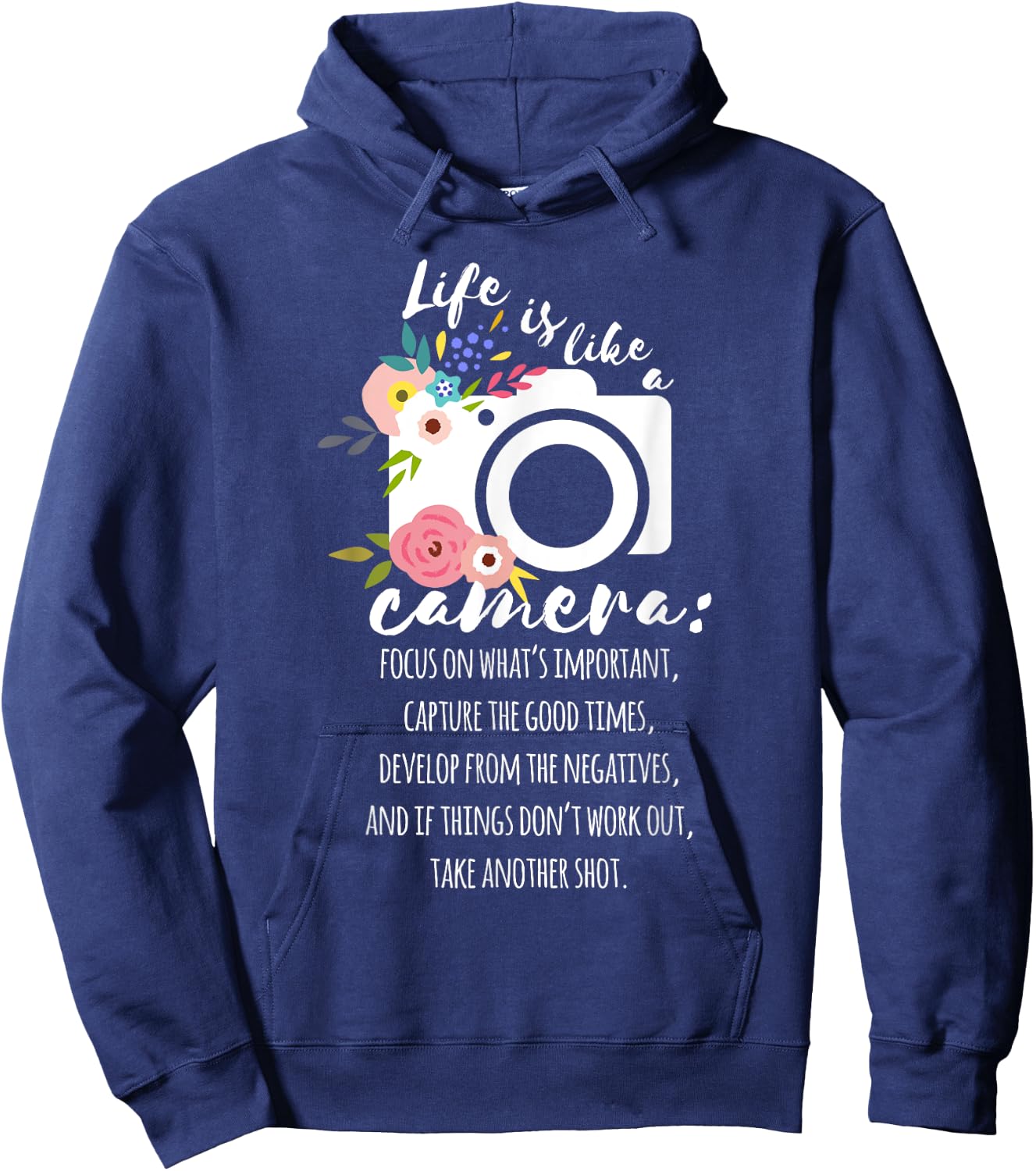 Photographer Photography Cute Life Is Like A Camera Hoodie - Hoodie | Navy