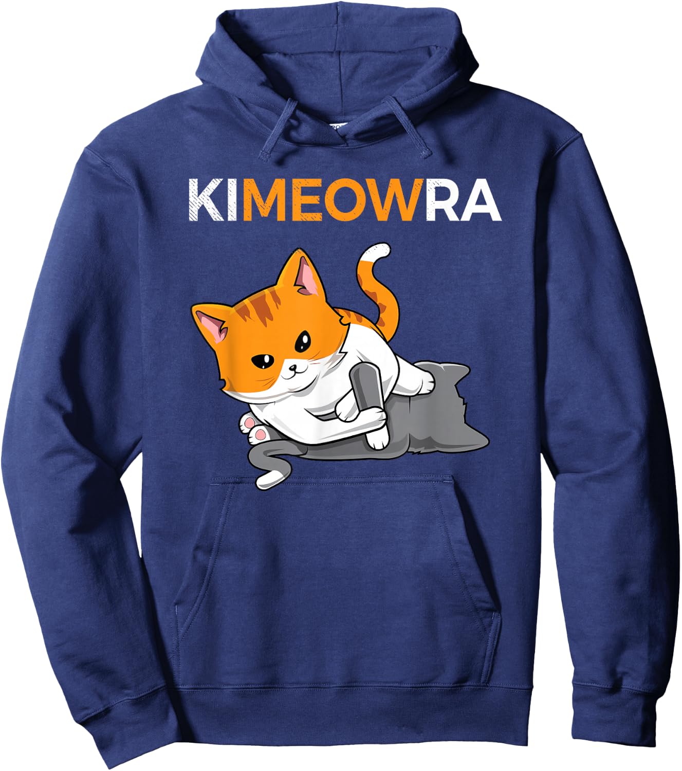 Jiu Jitsu Kimura & Cute Kawaii Cat Funny BJJ Hoodie - Hoodie | Navy