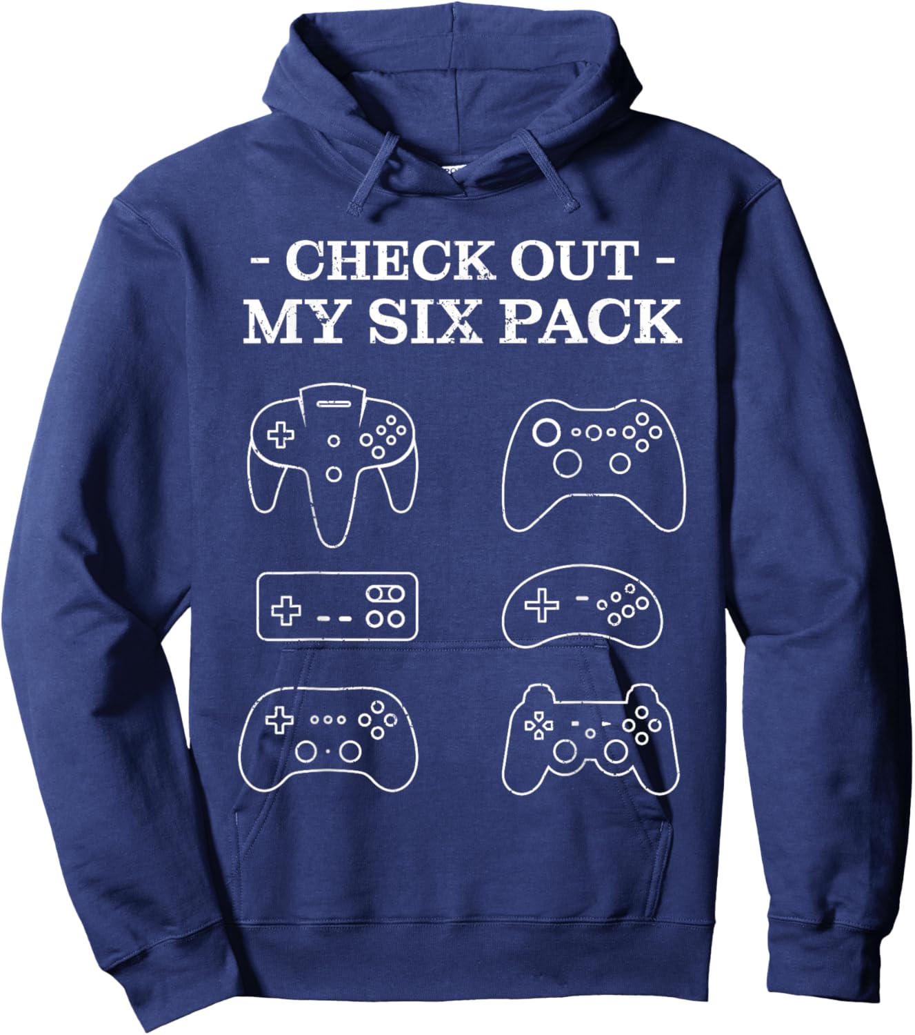 Check Out My 6 Six Pack Gamer Video Funny Gamers Gift Hoodie - Hoodie | Navy