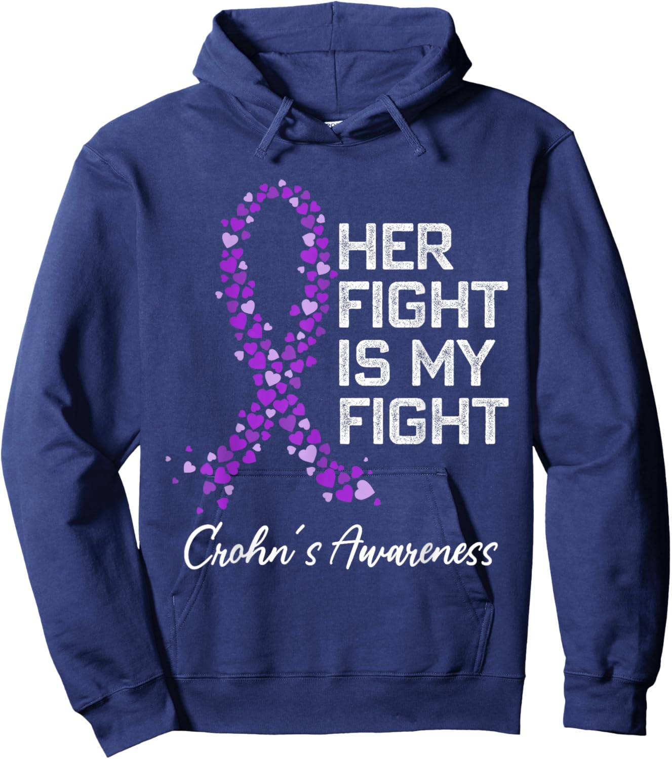 Colon Cancer and Crohn's Disease Awareness Husband Boyfriend Hoodie - Hoodie | Navy