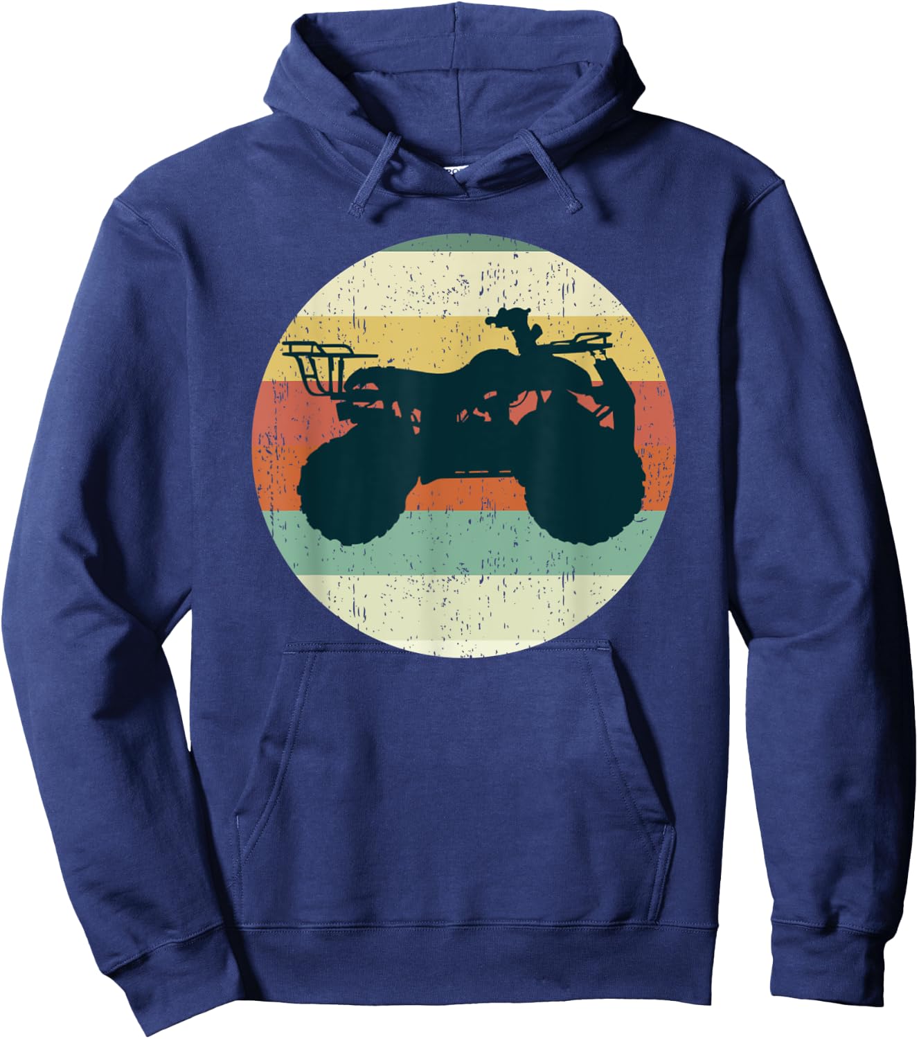 4-Wheeler ATV Quad Bike Mud Racing Vintage Sunset Hoodie - Hoodie | Navy