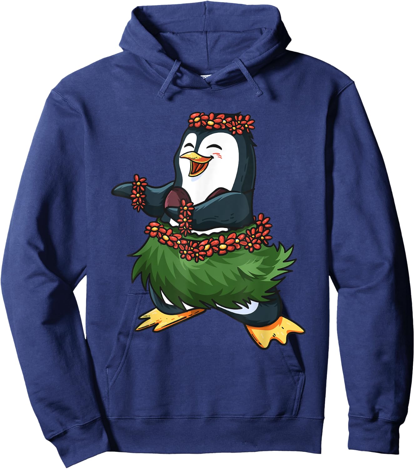 Cute Hawaiian Hula Penguin Penguin Day Luau Girls Women Gift Hoodie - Hoodie | Navy