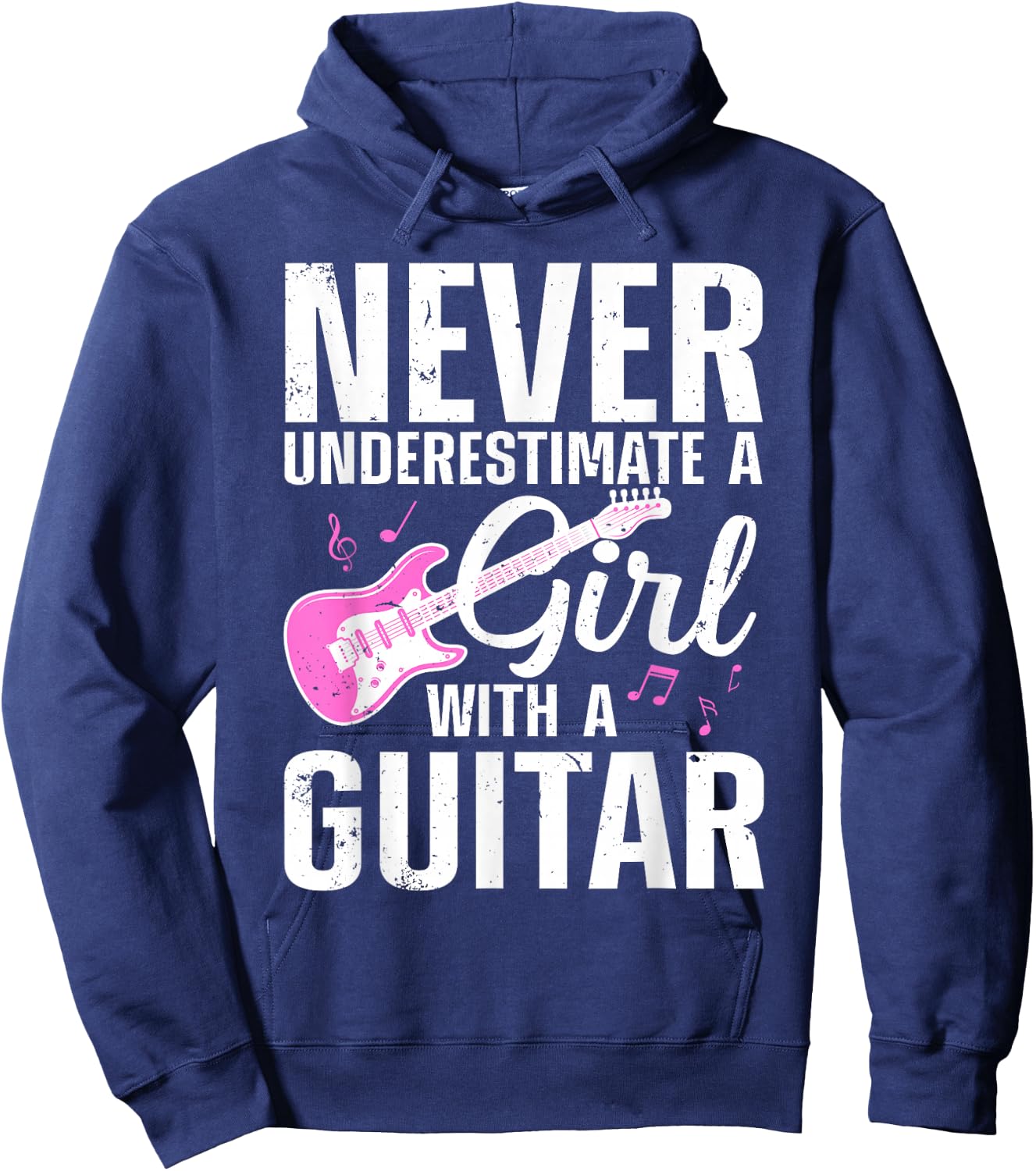 Cool Guitar Girls Guitarist Acoustic Guitar Lovers Small Hoodie - Hoodie | Navy