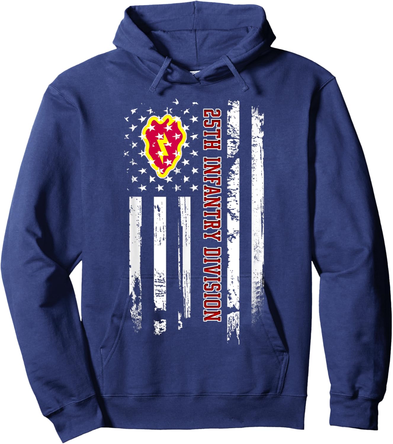25th Infantry Division American Flag Military Veterans Day Hoodie - Hoodie | Navy