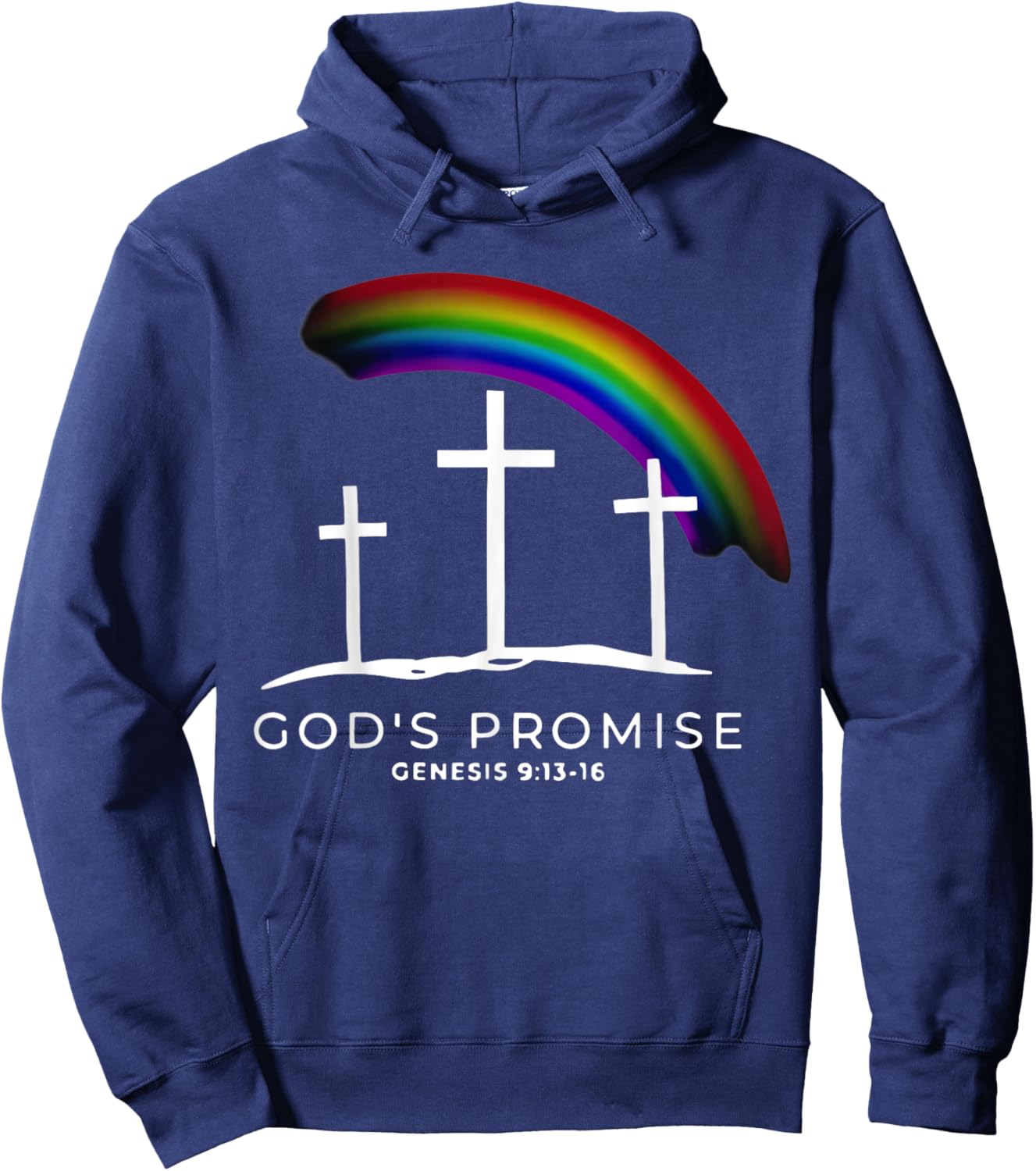 God's Promise Cross Genesis 9-13-16 Bible Christian Lover Hoodie - Hoodie | Navy