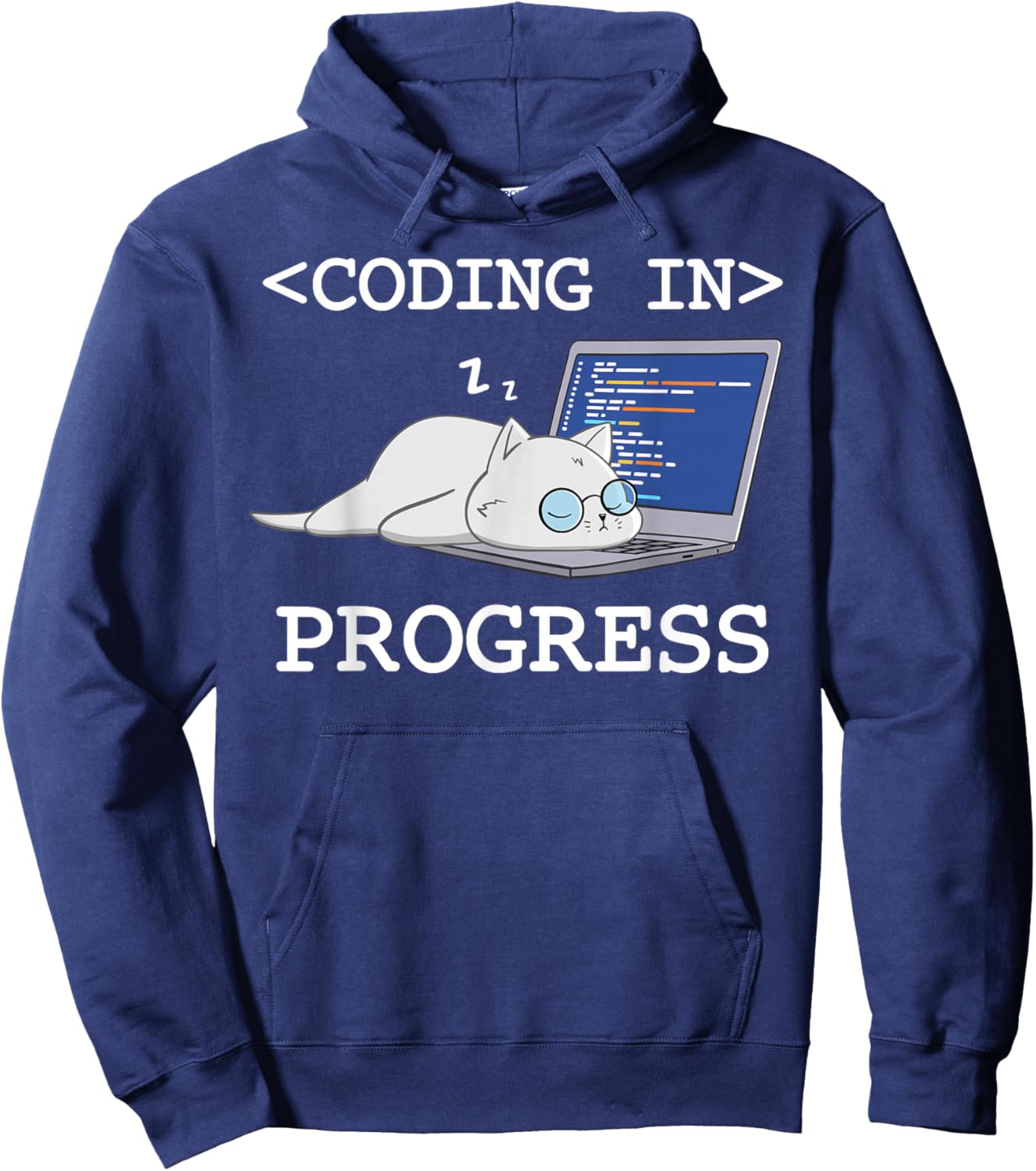 Funny Programming Cat Coding Coder Programmer Developer Men Women Girls Kids Hoodie - Hoodie | Navy