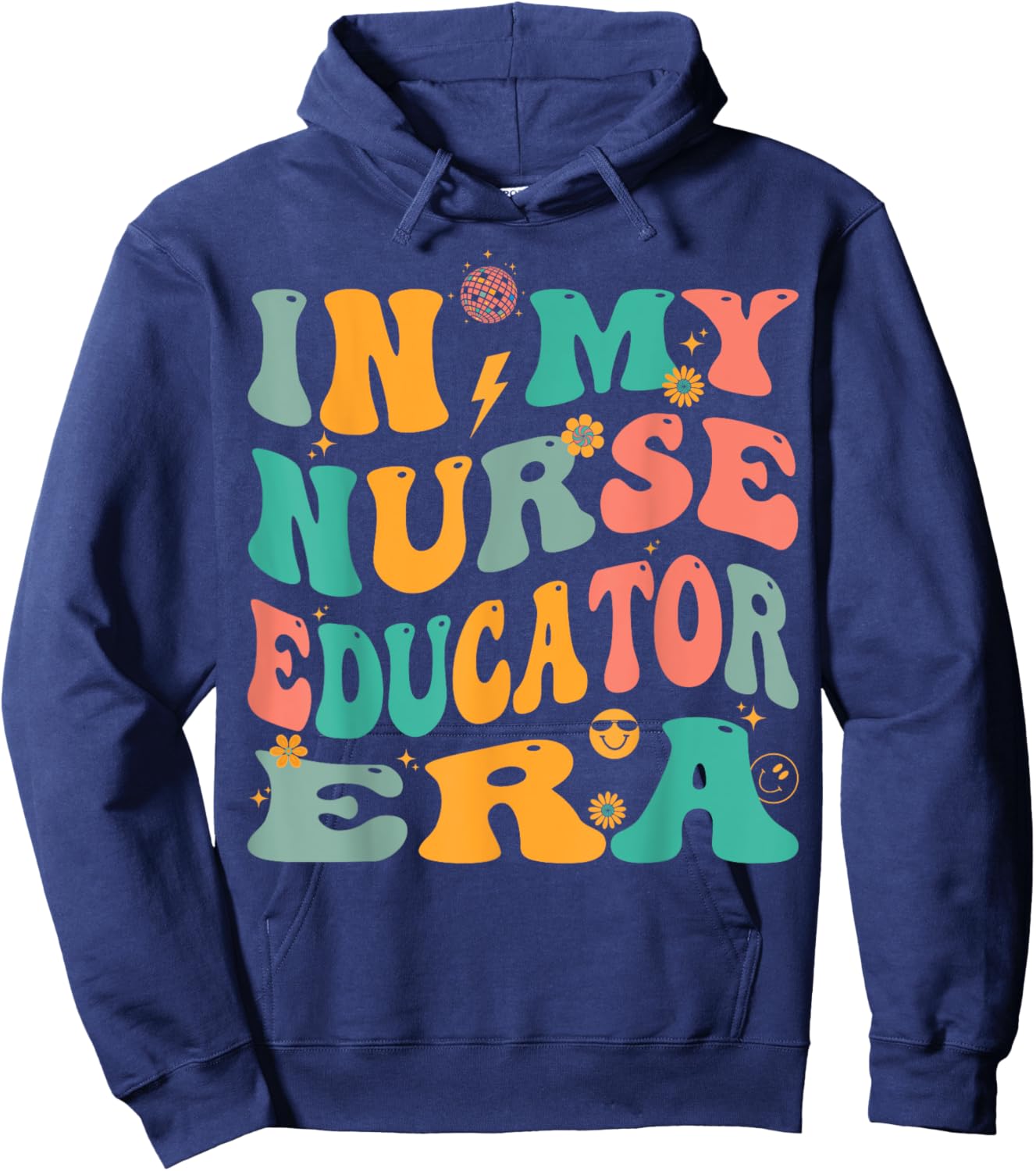 In My Nurse Educator Era Retro Nursing Education Hoodie - Hoodie | Navy