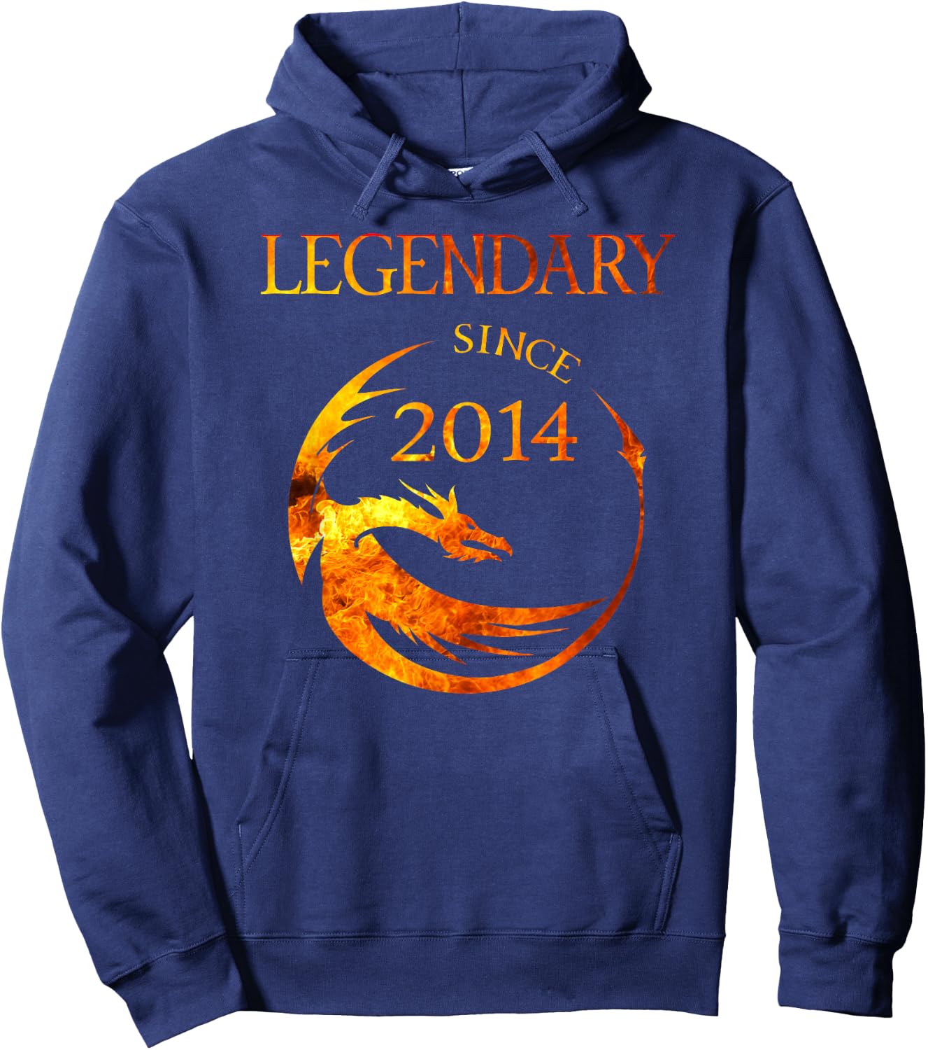 11th Birthday Gift - Dragon Legendary Since 2014 Hoodie - Hoodie | Navy
