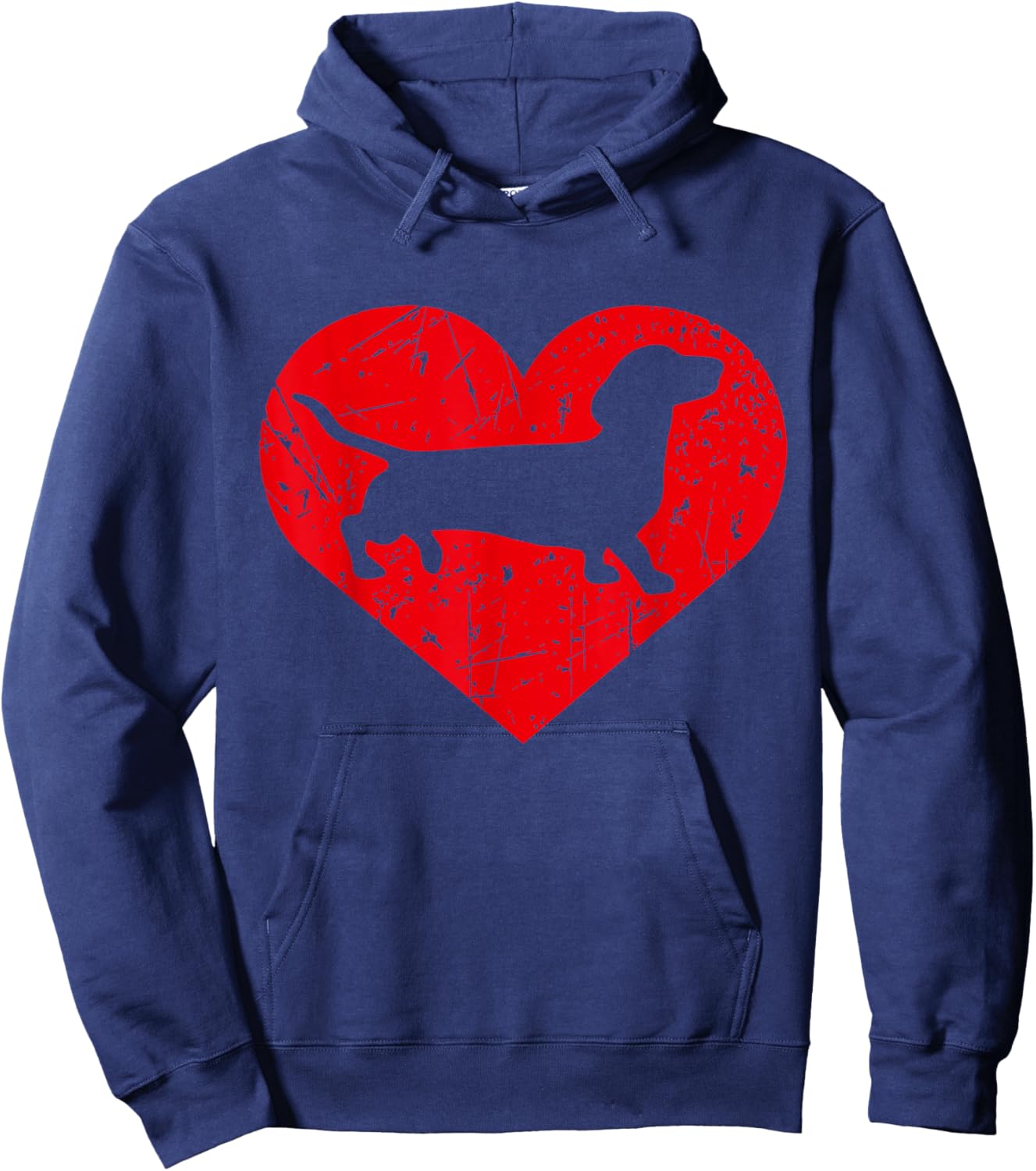 Dachshund Love Doxie Wiener Dog Puppy Heart Graphic Hoodie - Hoodie | Navy