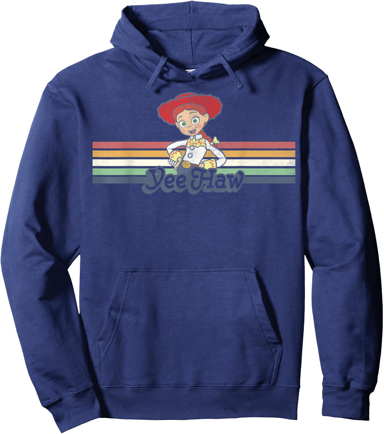 Disney Pixar Toy Story Jessie Cowgirl Rainbow Stripe Yee Haw Hoodie - Hoodie | Navy