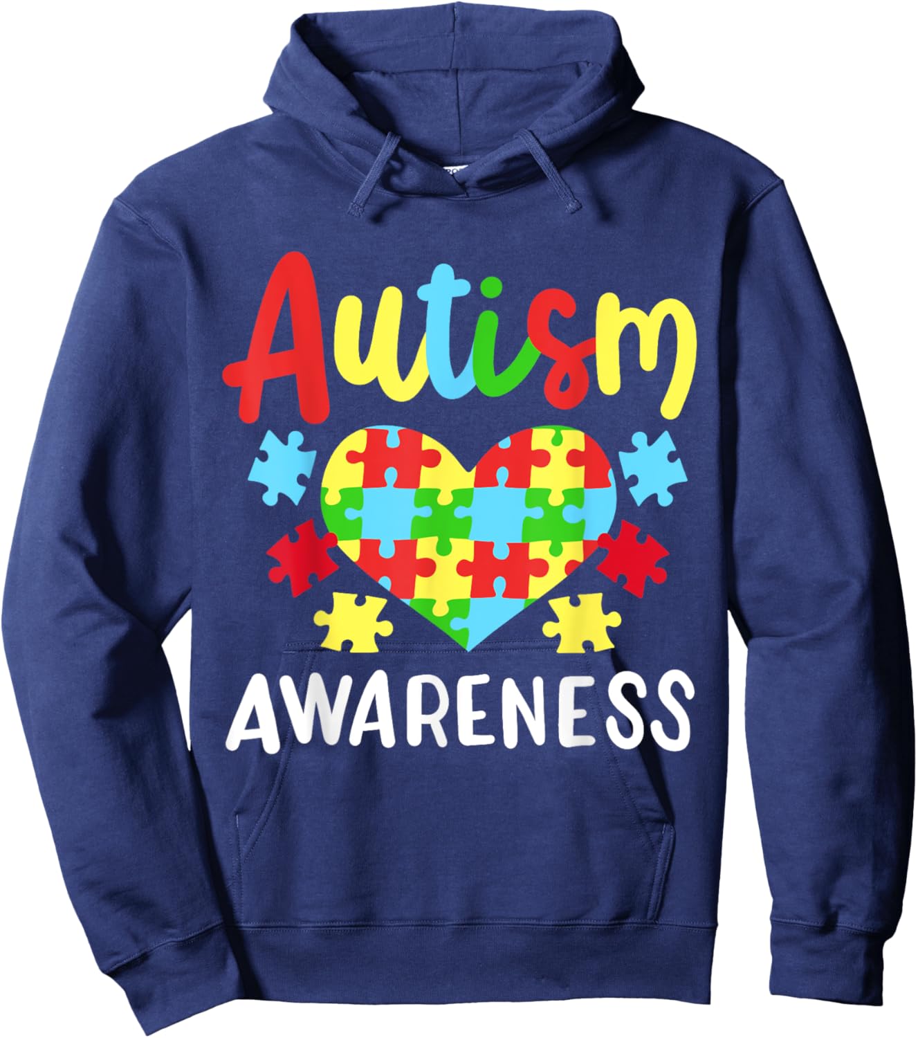 Autism Awareness , Small, Black Hoodie - Hoodie | Navy