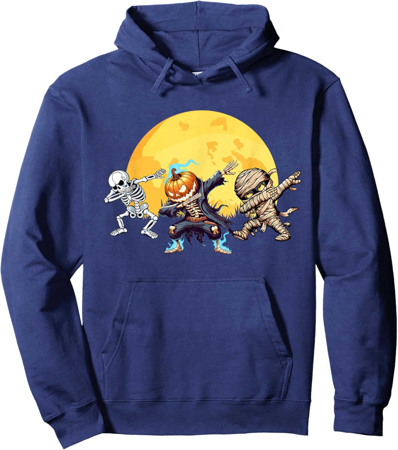 Dabbing Skeleton Mummy Spooky Squad Men Kids Boys Halloween Hoodie - Hoodie | Navy