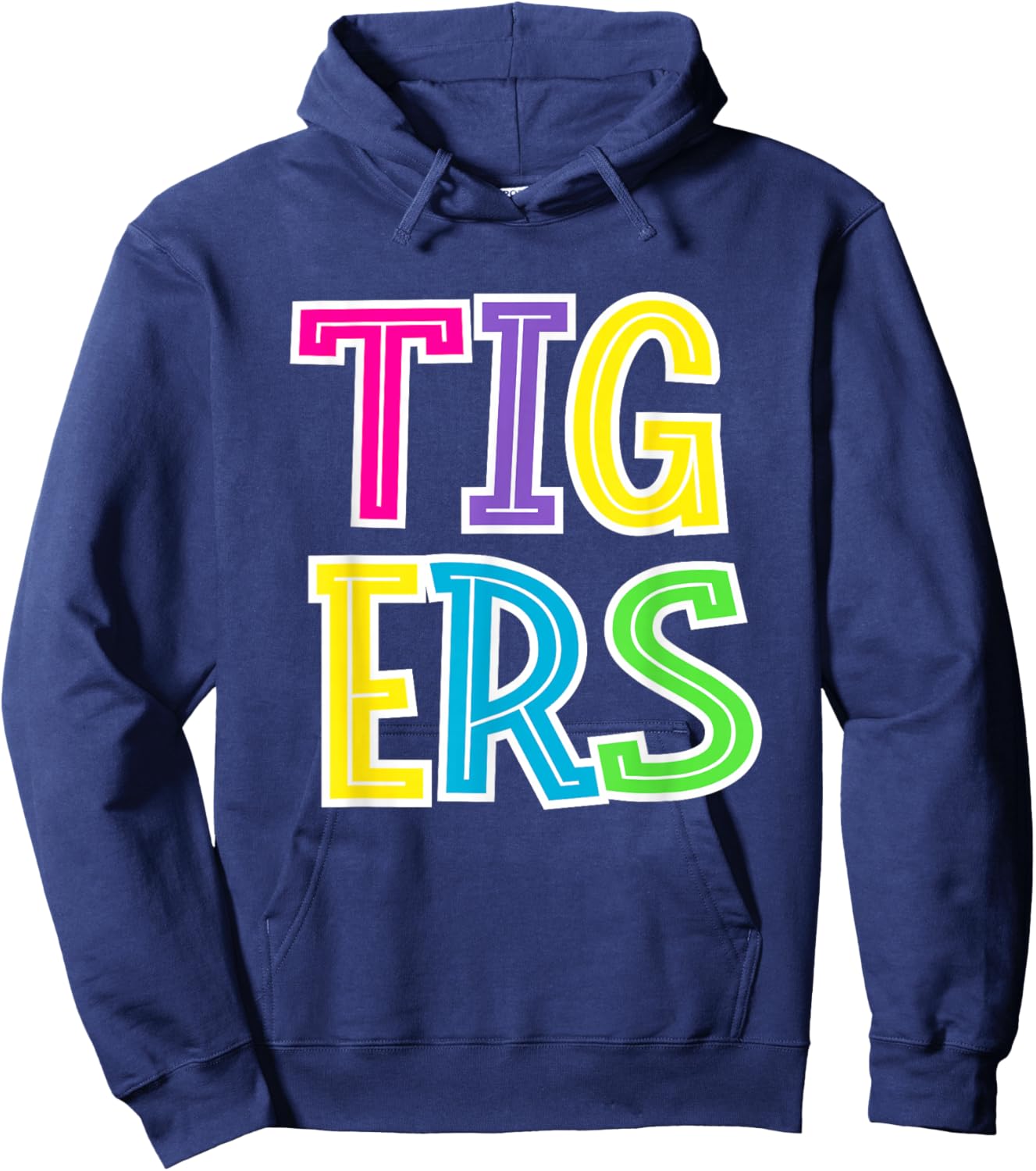Colorful Tigers School Spirit Hoodie - Hoodie | Navy