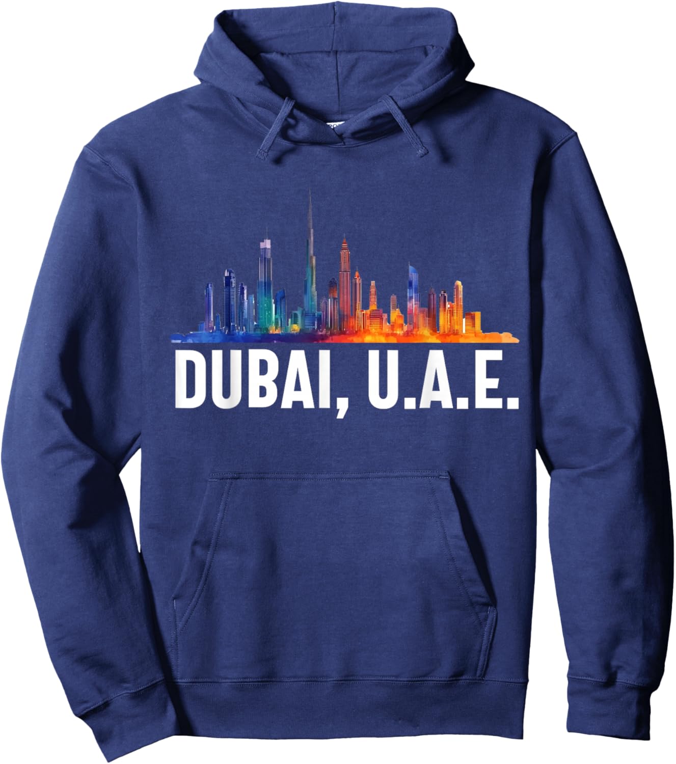 Dubai Souvenir Skyline UAE United Arab Emirate Reminder Hoodie - Hoodie | Navy