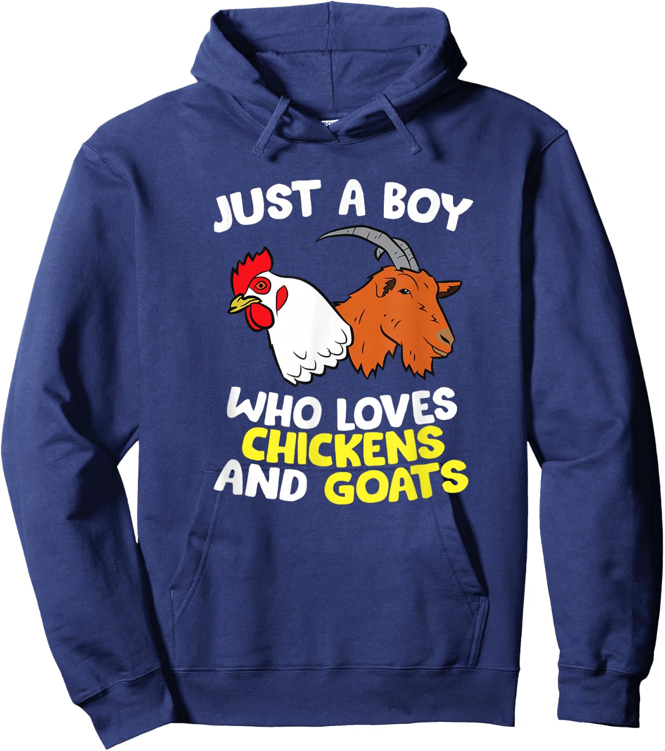 Just a Boy Who Loves Chickens And Goats Hoodie - Hoodie | Navy