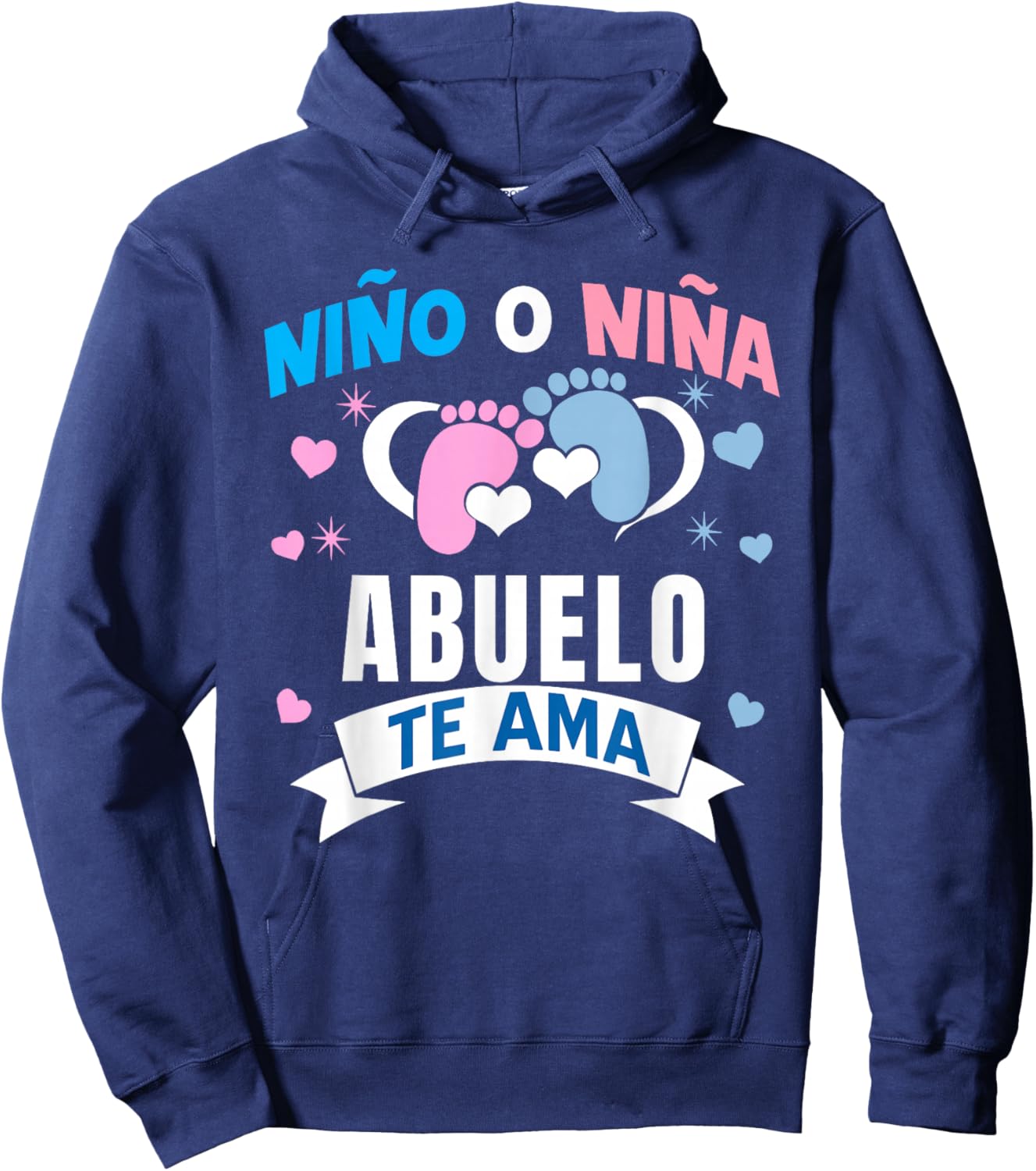 Niño o Niña Abuelo Te Ama Gender Reveal In Spanish Grandpa Hoodie - Hoodie | Navy