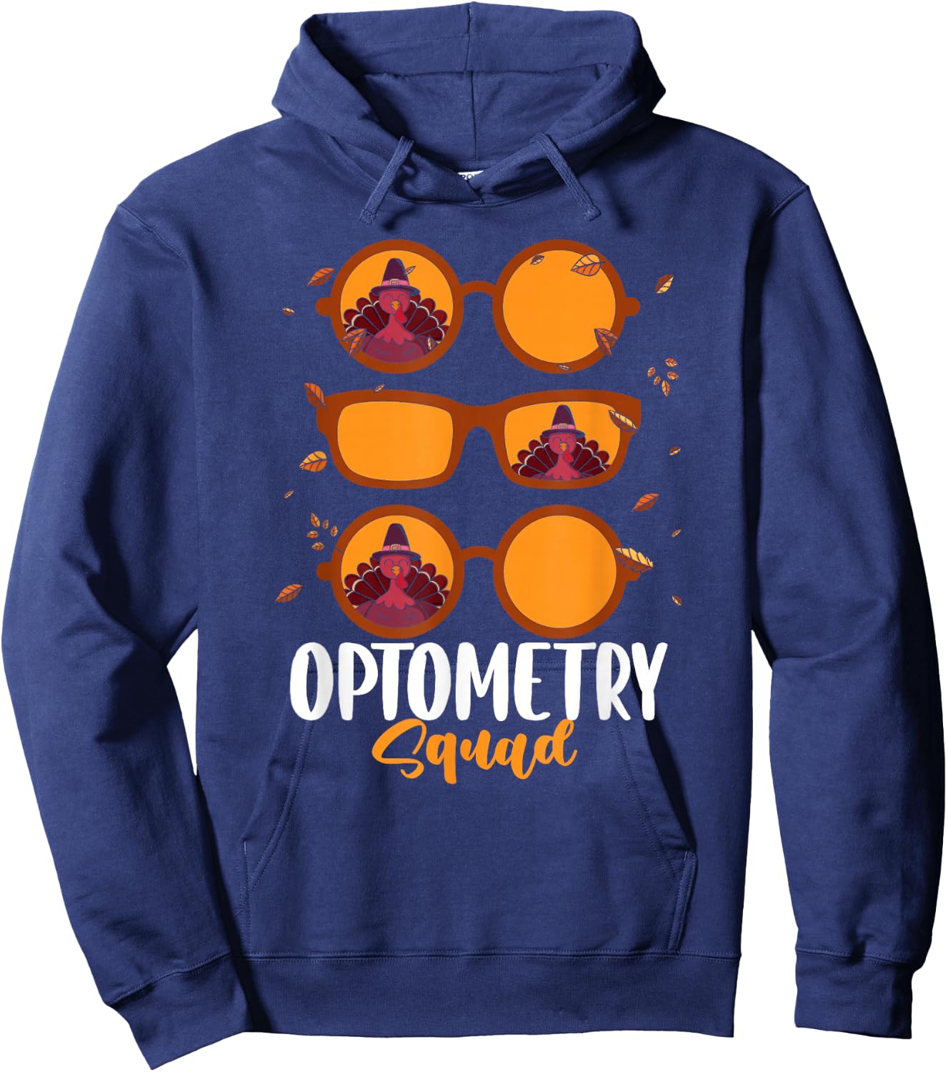 Thankful Optometrist Optometry Squad Thanksgiving Optician Hoodie - Hoodie | Navy