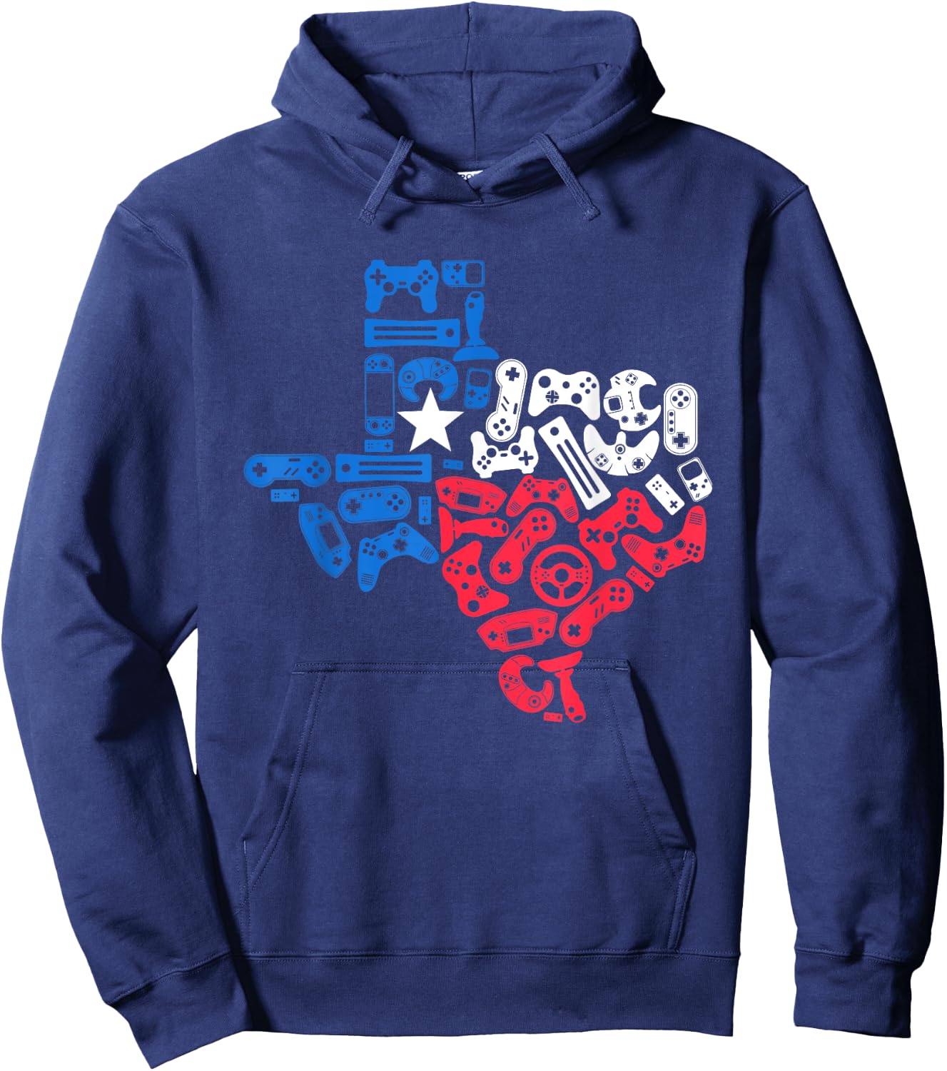 Boys Video Game Texas State Flag Map Gamer Men Kids Hoodie - Hoodie | Navy