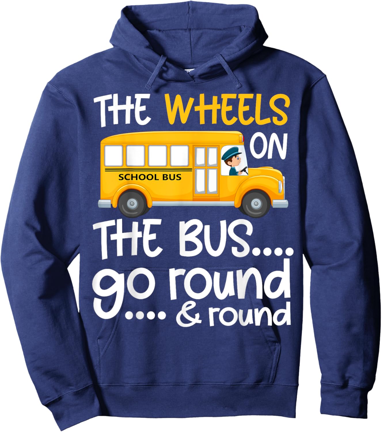 The Wheels On The Bus Toddler Kids Back to School Hoodie - Hoodie | Navy