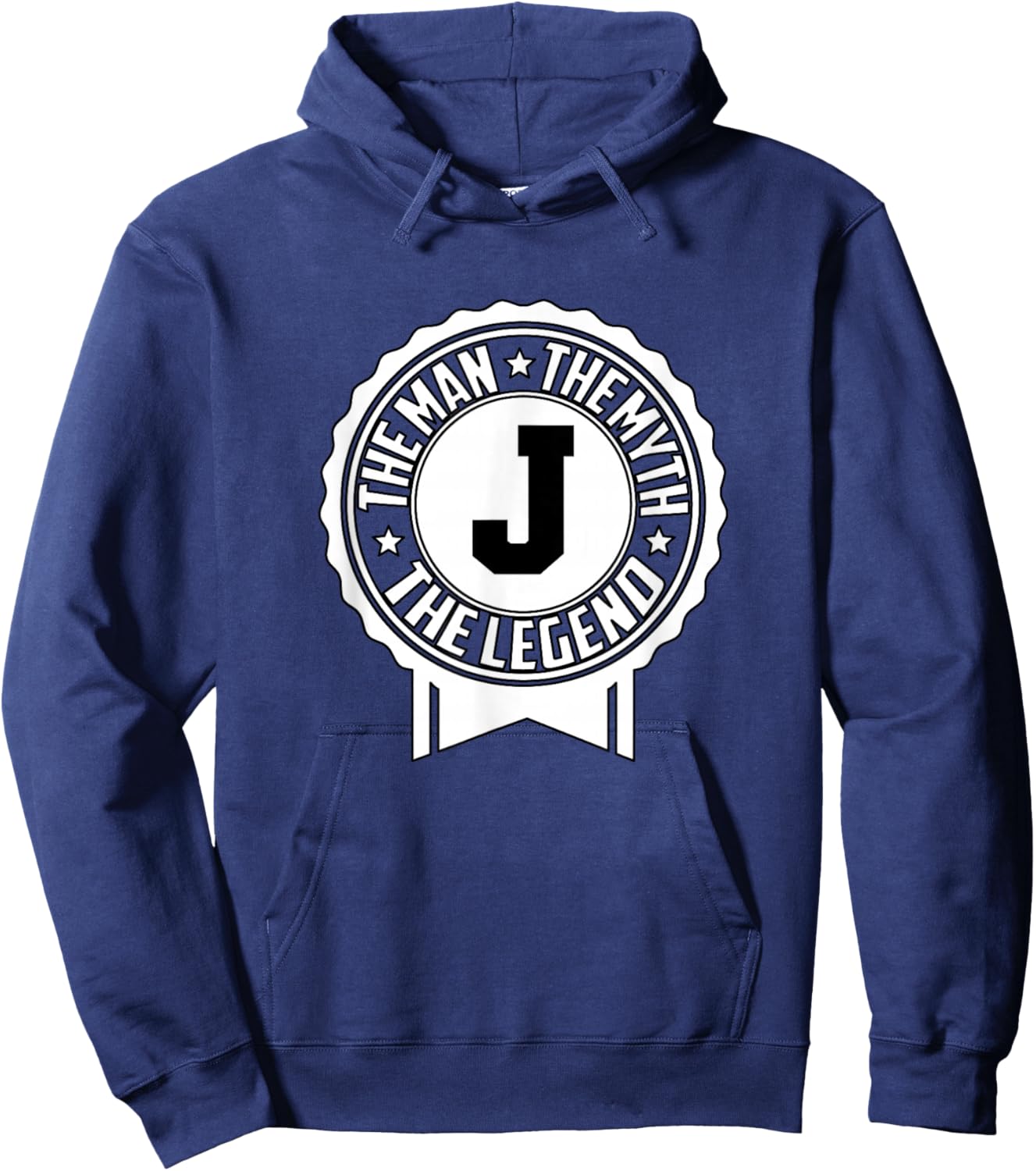 The Man The Myth The Legend Monogrammed Letter J Hoodie - Hoodie | Navy