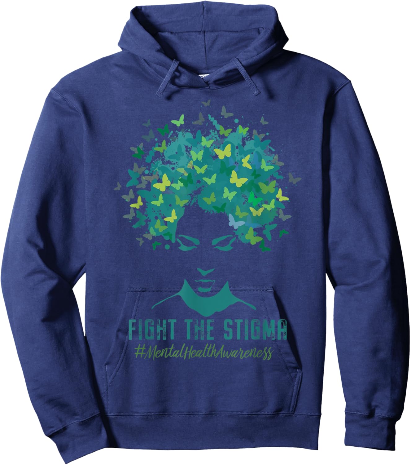 Mental Health Awareness Month Fight The Stigma Positive Zit Hoodie - Hoodie | Navy