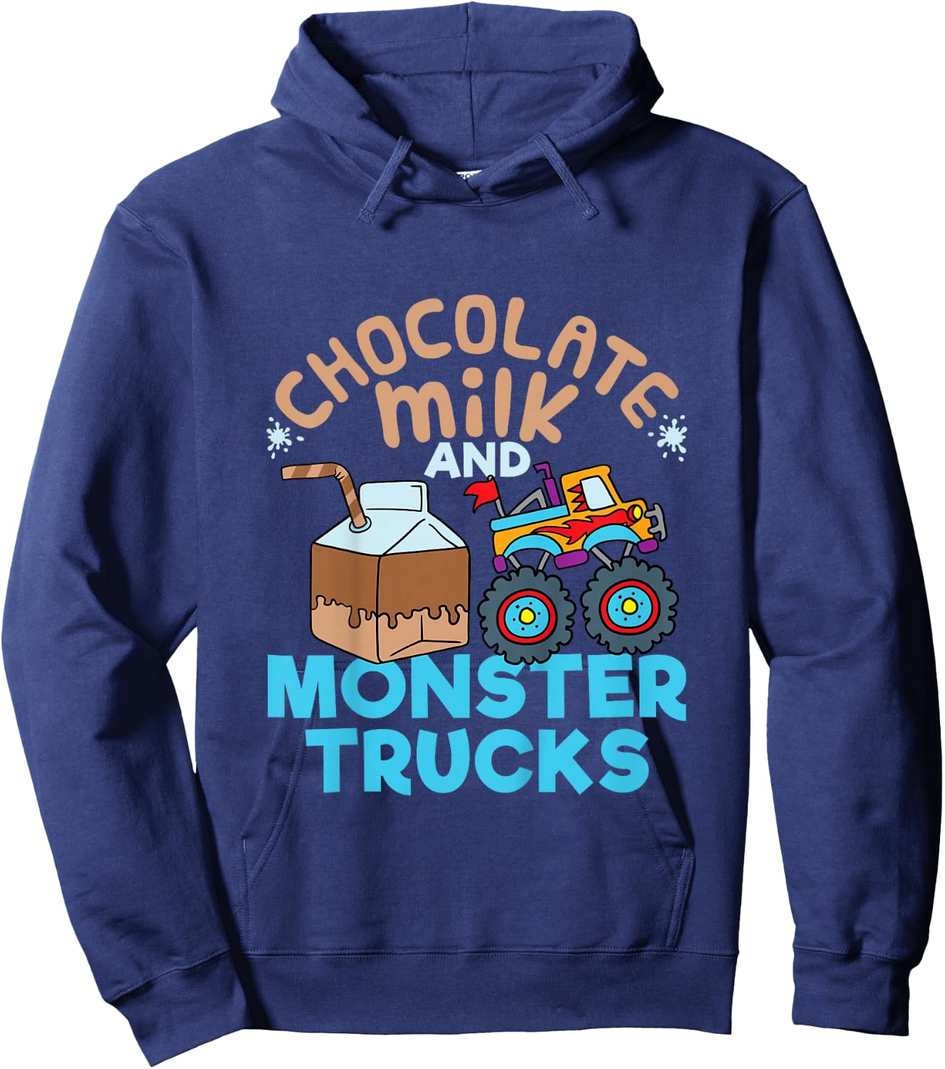 Chocolate Milk and Monster Trucks Hoodie - Hoodie | Navy