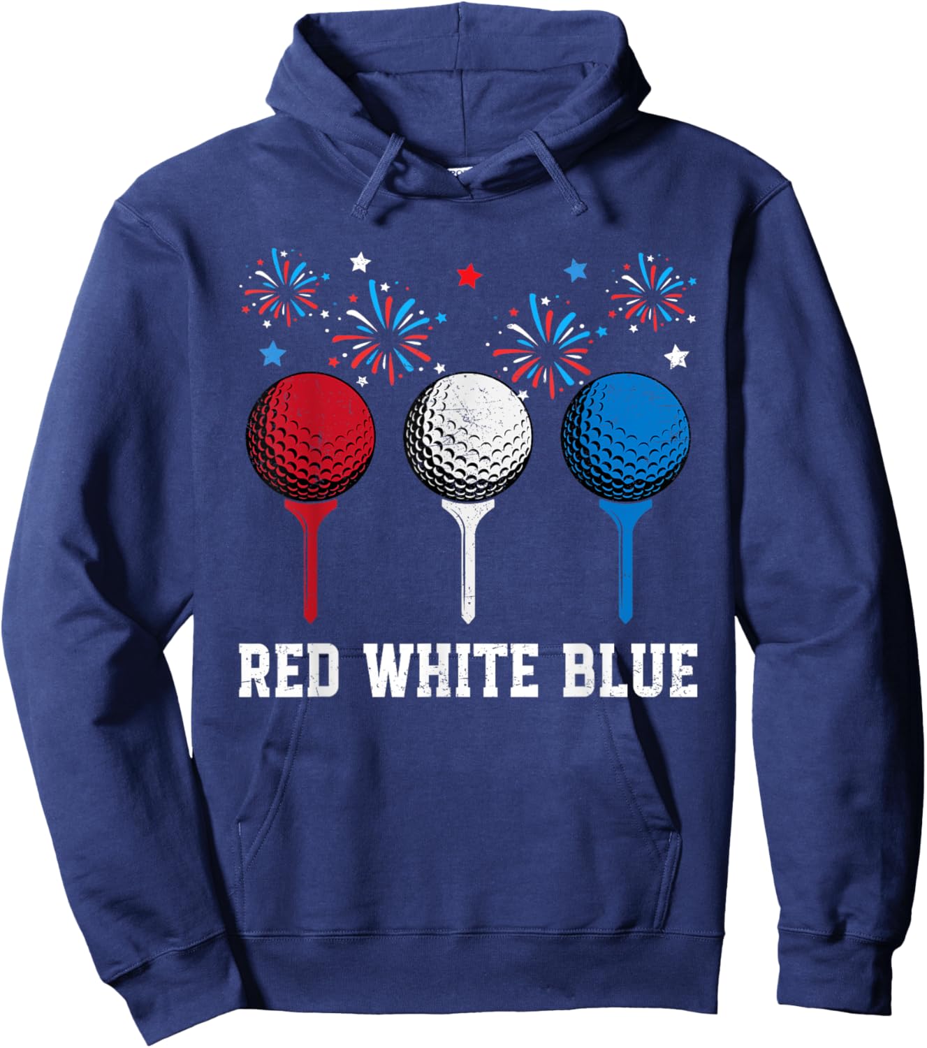 Red White Blue Golf Patriotic Golf 4th Of July Golf Outfits Women Kids Men Hoodie - Hoodie | Navy