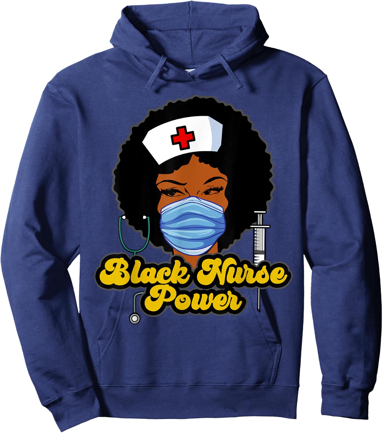 Women Black Nurse Power - Black History Hoodie - Hoodie | Navy