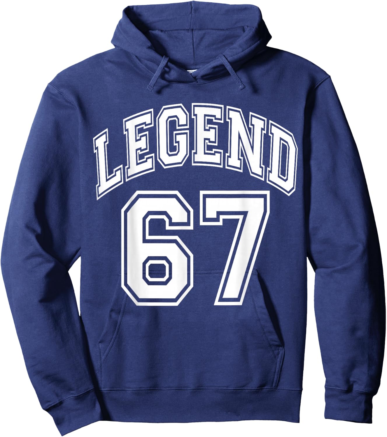 Legend 67 Number Varsity Team - 67th Birthday & 67 Years Old Hoodie - Hoodie | Navy