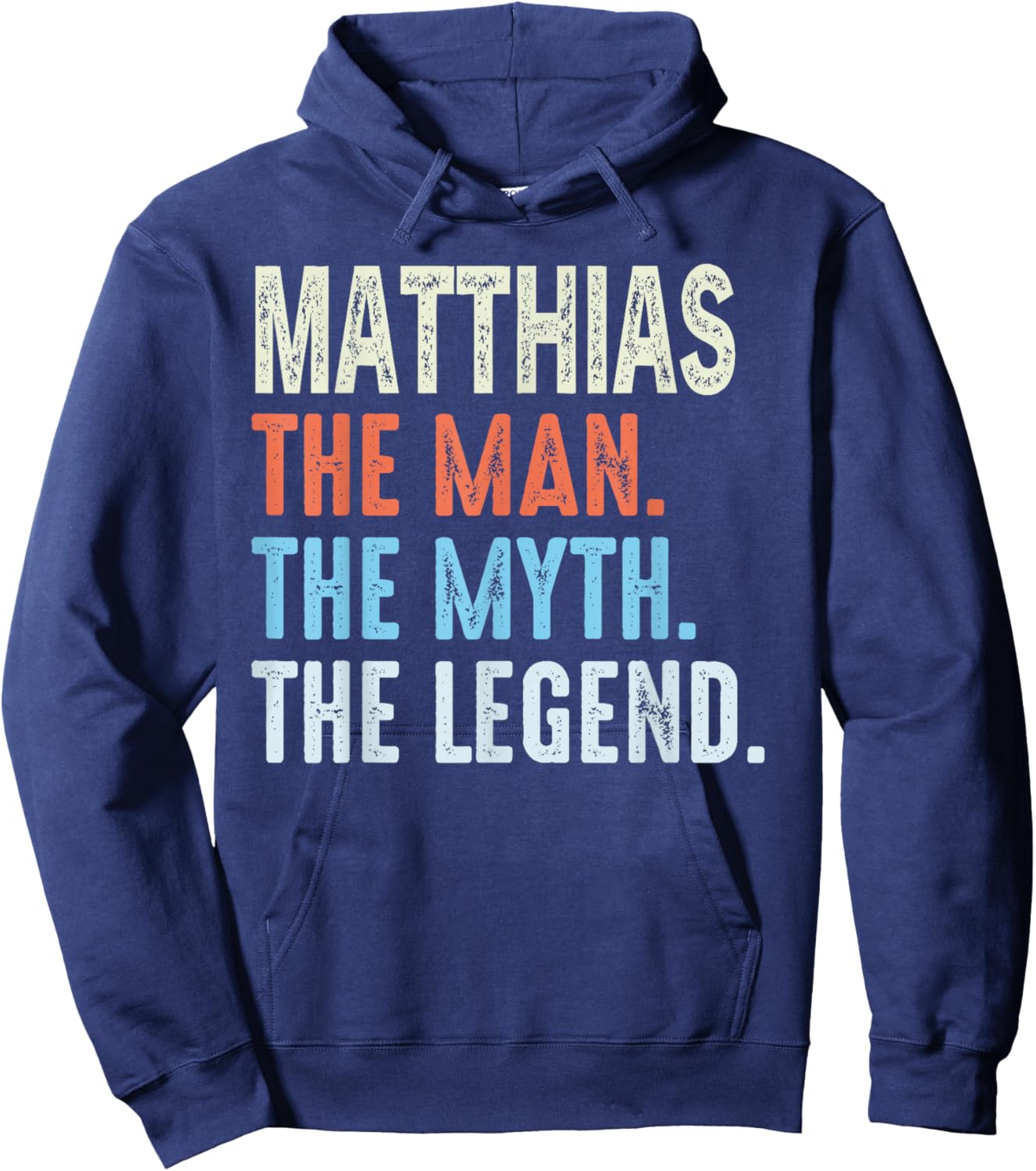 Matthias The Legend Name Personalized Cute Idea Men Vintage Hoodie - Hoodie | Navy