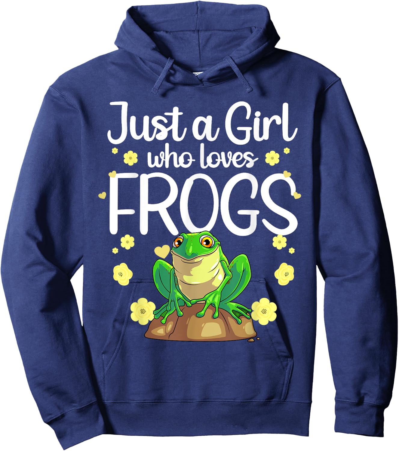 Cool Frog Girls Kids Toad Frog Lovers Zookeeper Hoodie - Hoodie | Navy