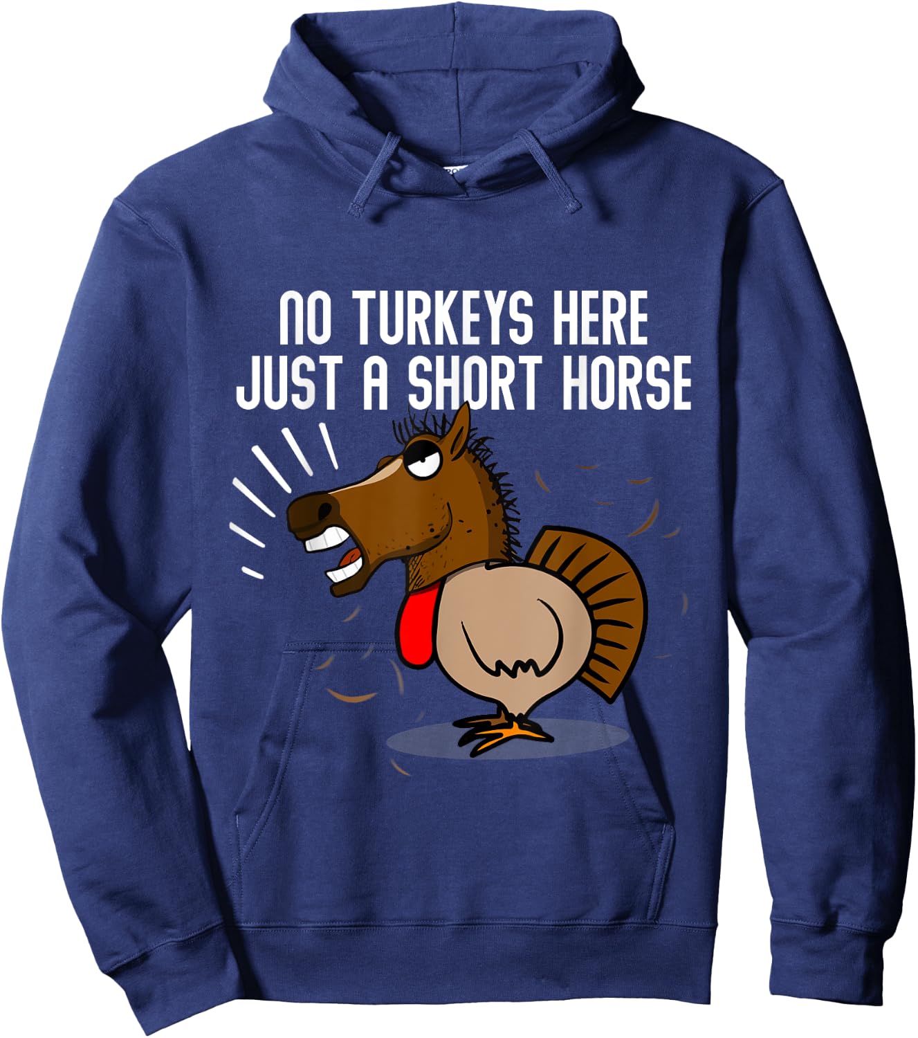 Turkey Disguise Horse Funny Thanksgiving Novelty Hoodie - Hoodie | Navy