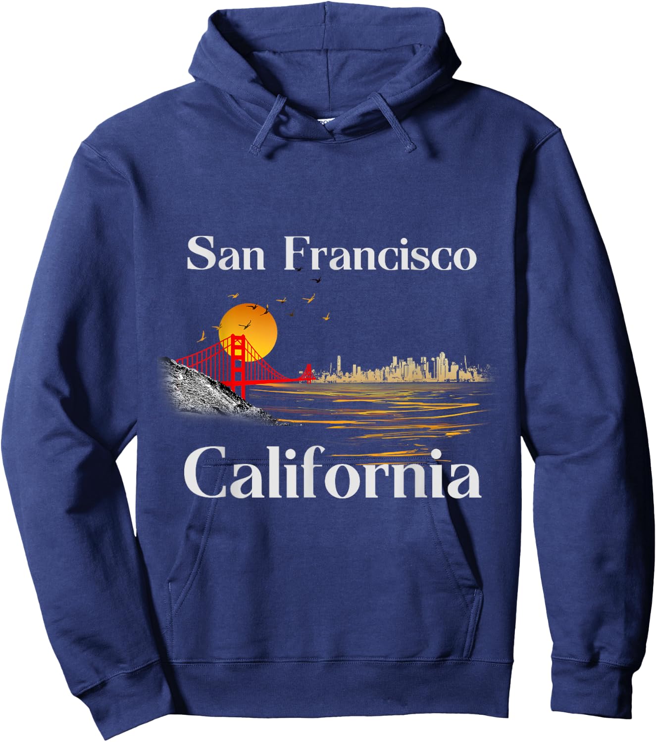 San Francisco California Cityscape Men Women and Youth Hoodie - Hoodie | Navy