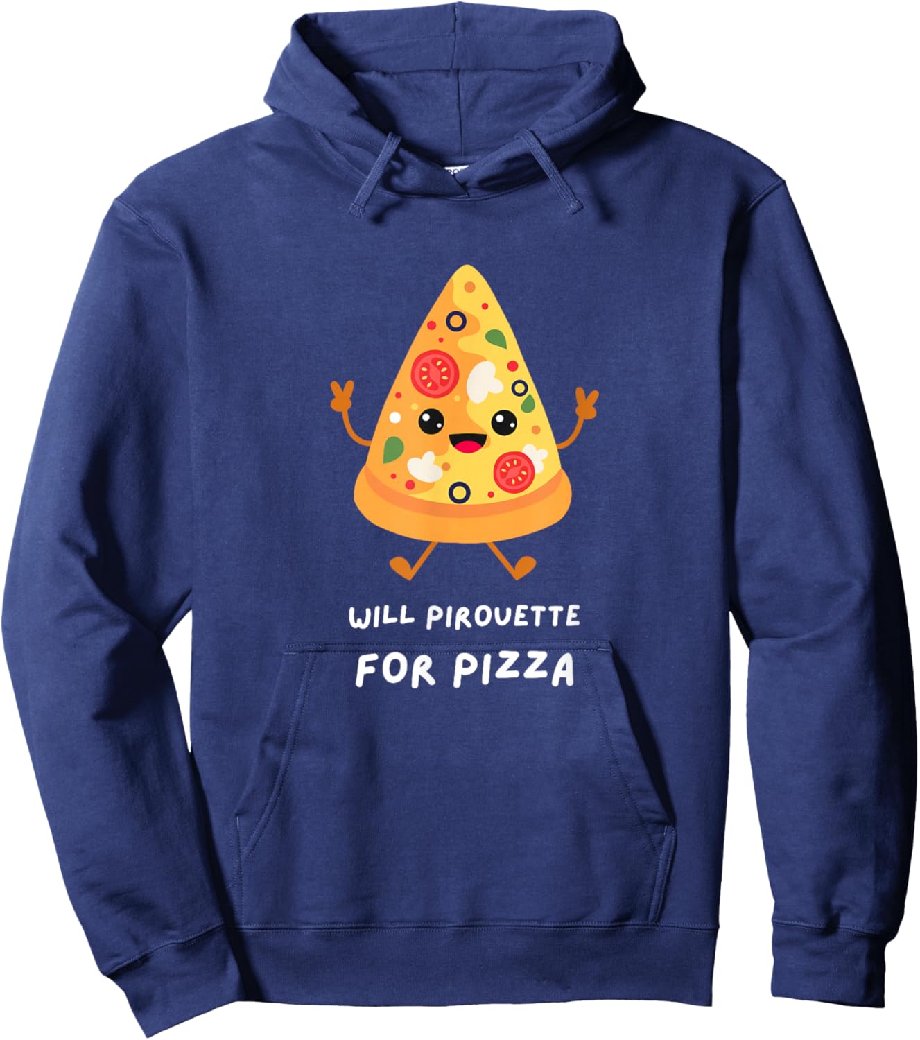 FUNNY DANCER Will Pirouette for Pizza Ballet Dance Graphic Hoodie - Hoodie | Navy