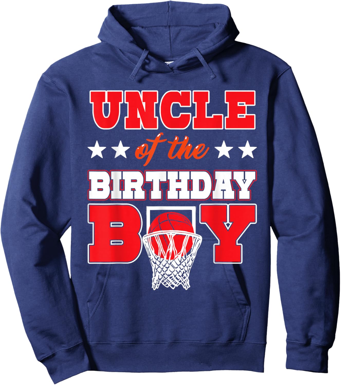 Basketball Party Uncle of the Birthday Boy Baller Family Men Hoodie - Hoodie | Navy