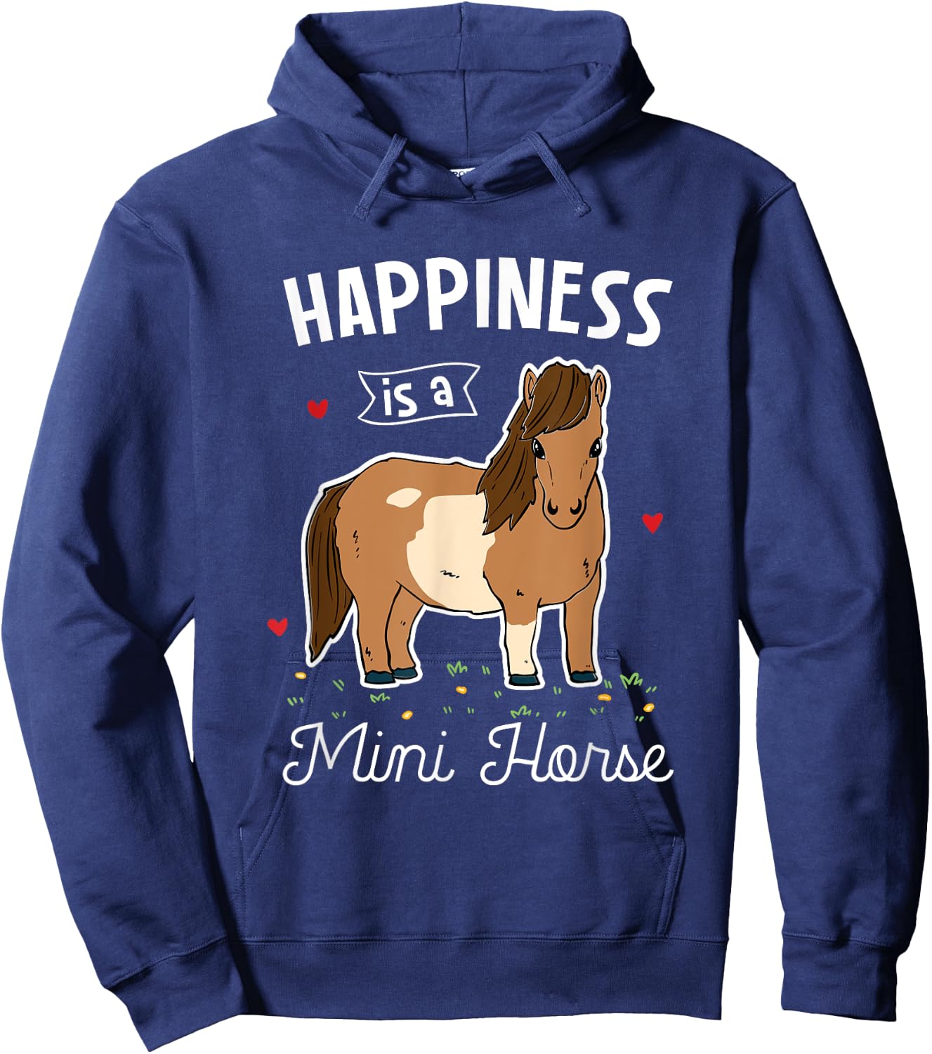 Miniature horse horse lover gifts Happiness Is A Mini Horse Hoodie - Hoodie | Navy