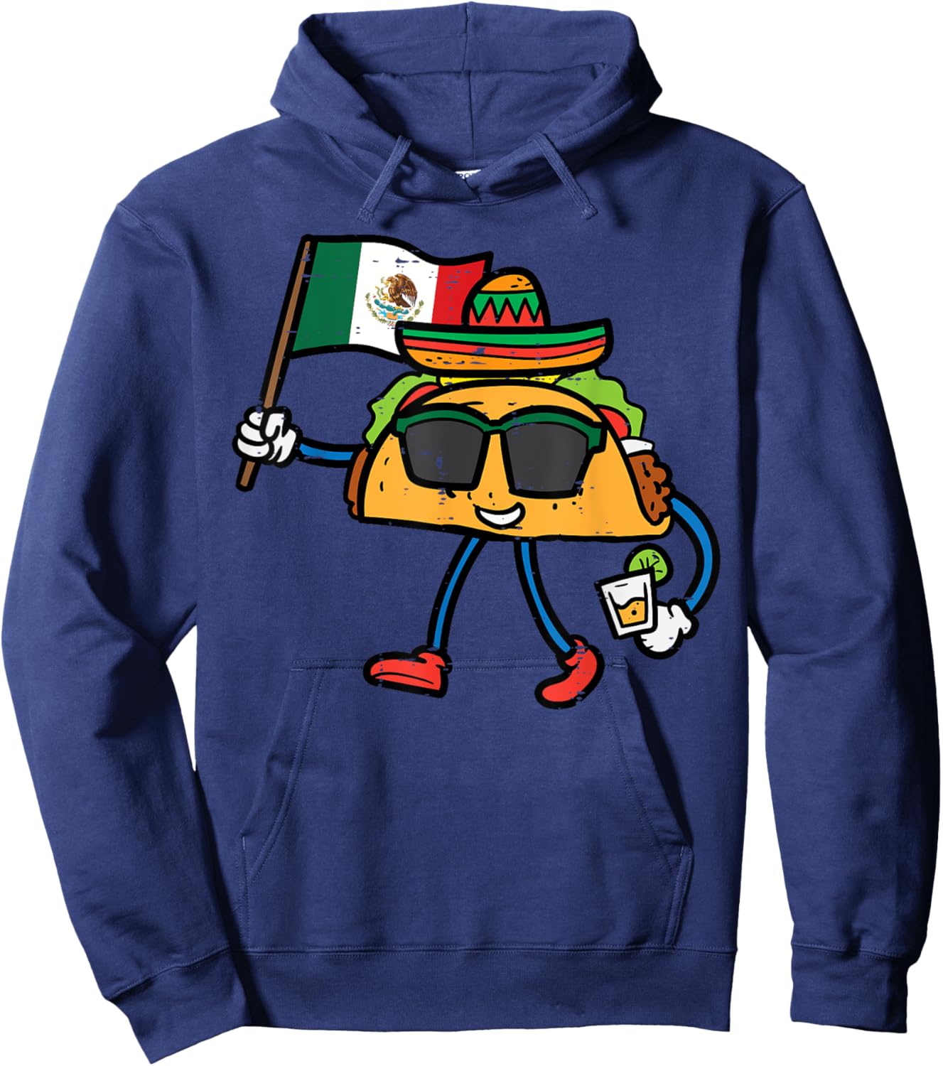 Taco Mexico Flag Cinco De Mayo Mexican Independence Day Hoodie - Hoodie | Navy