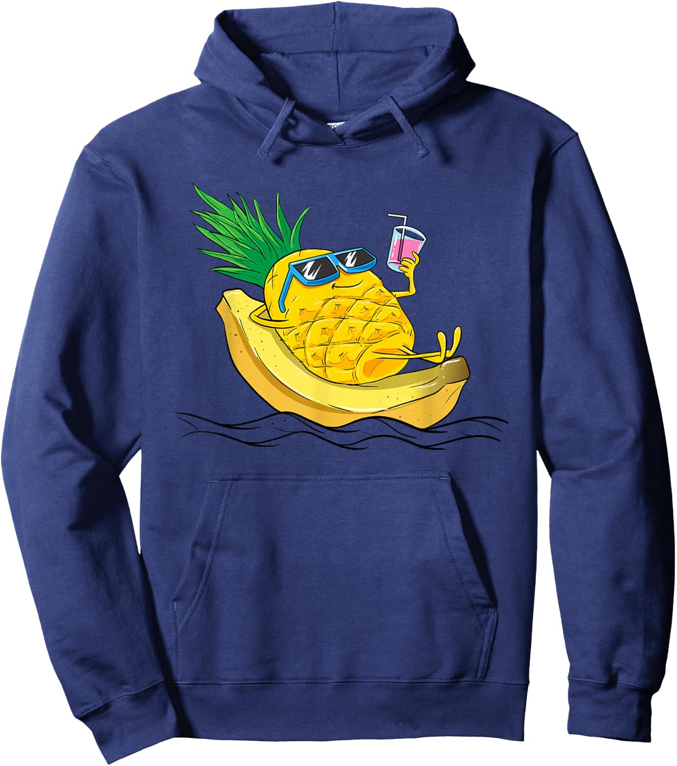 Kids Cool Pineapple Banana Shirt chill summer vacation Hoodie - Hoodie | Navy