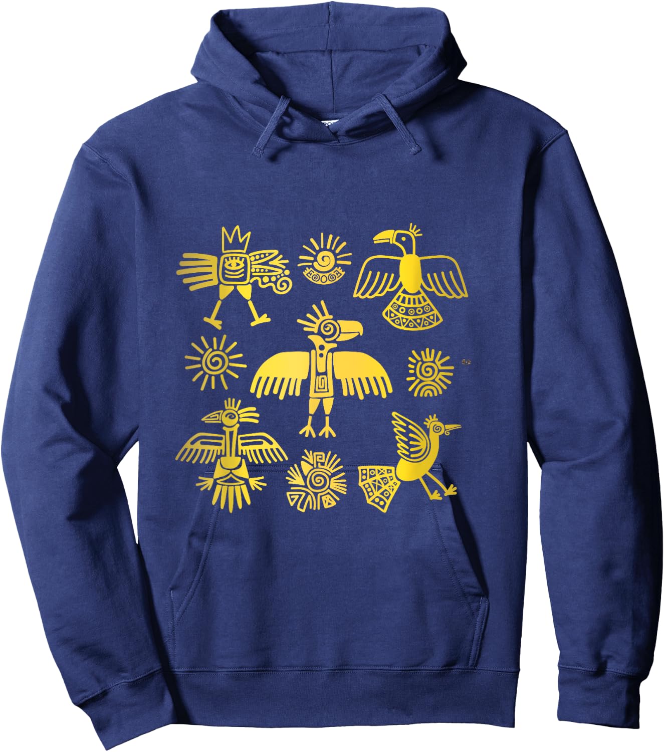Ancient Ethnic Aztec Birds Symbol People Civilization Gift Hoodie - Hoodie | Navy