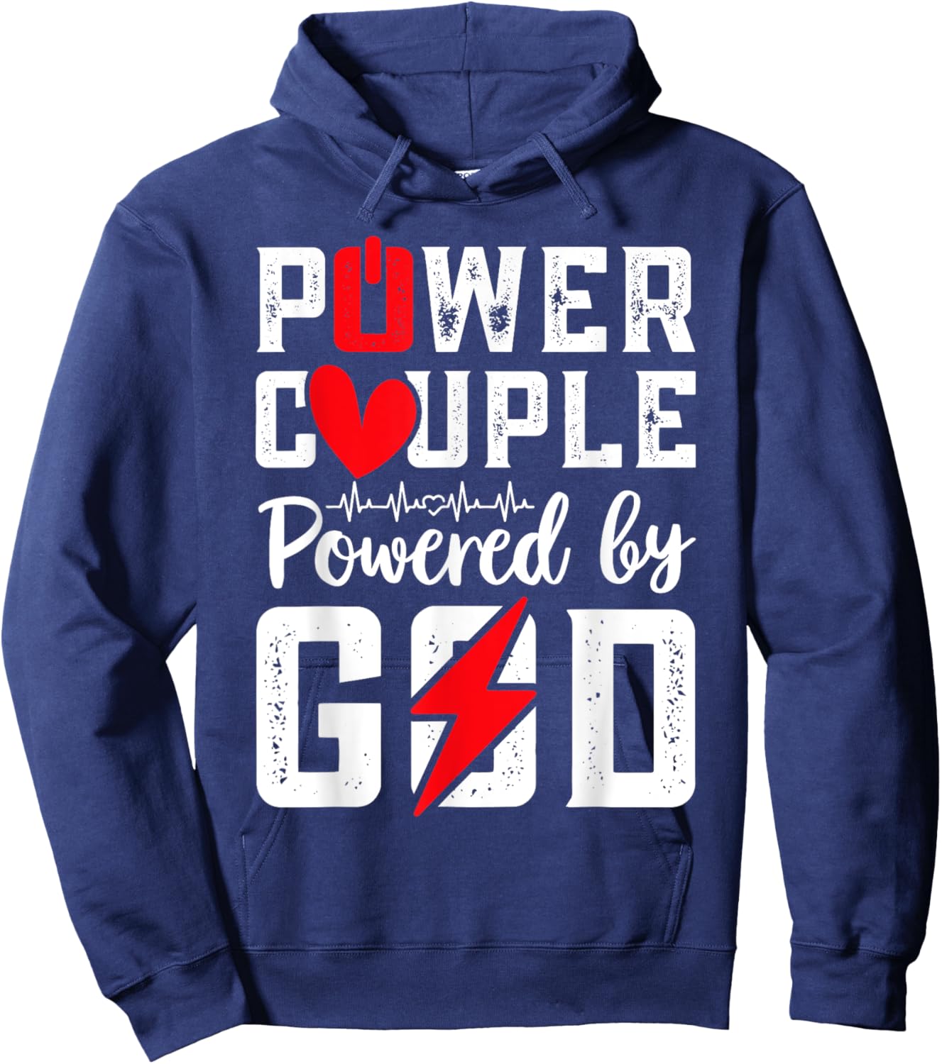 Power Couple Christian Couple Matching Christ Jesus Faith Fa , Small, Black Hoodie - Hoodie | Navy