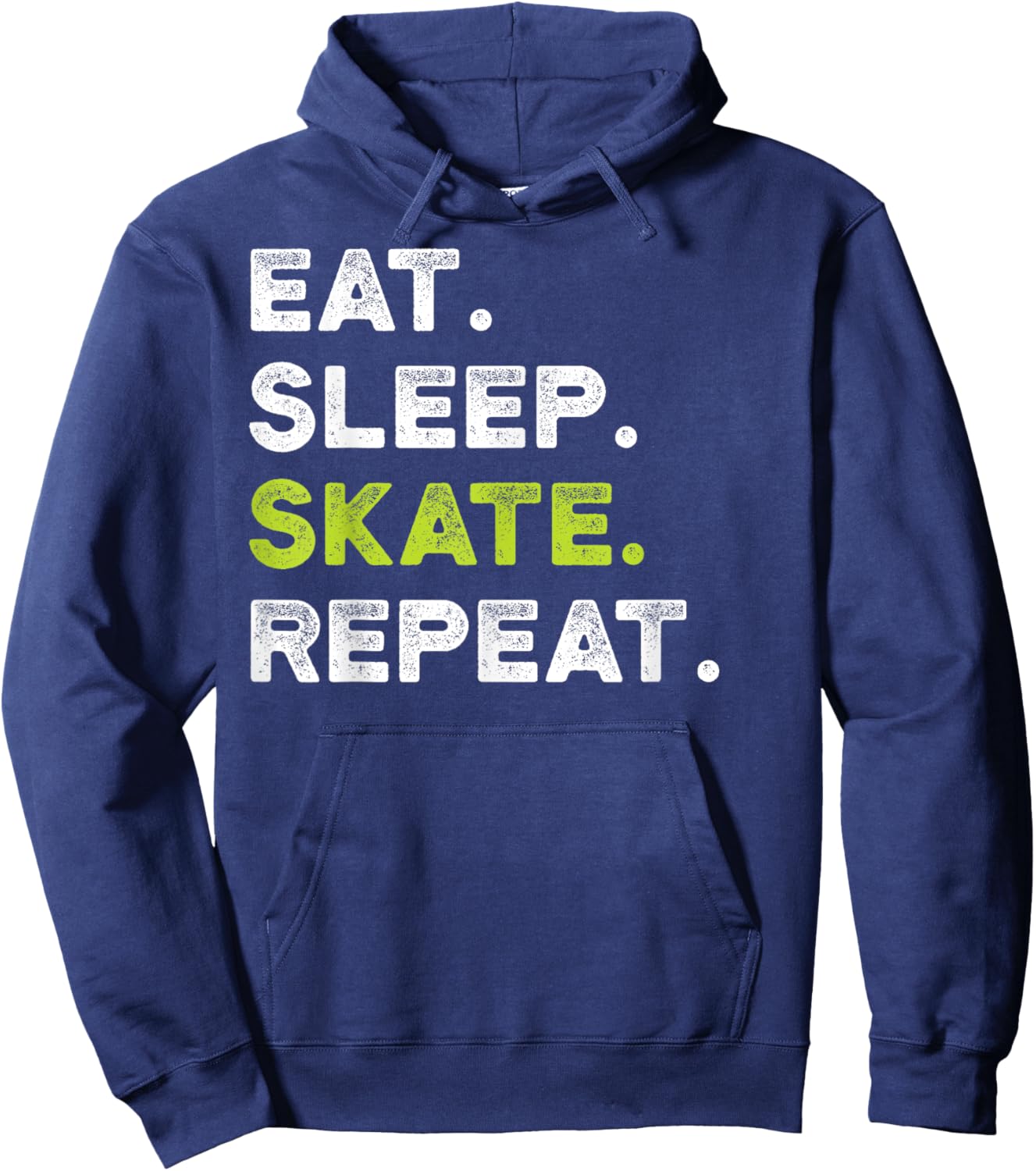 Eat Sleep Skate Repeat Skating Skater Ice Roller Funny Retro Hoodie - Hoodie | Navy