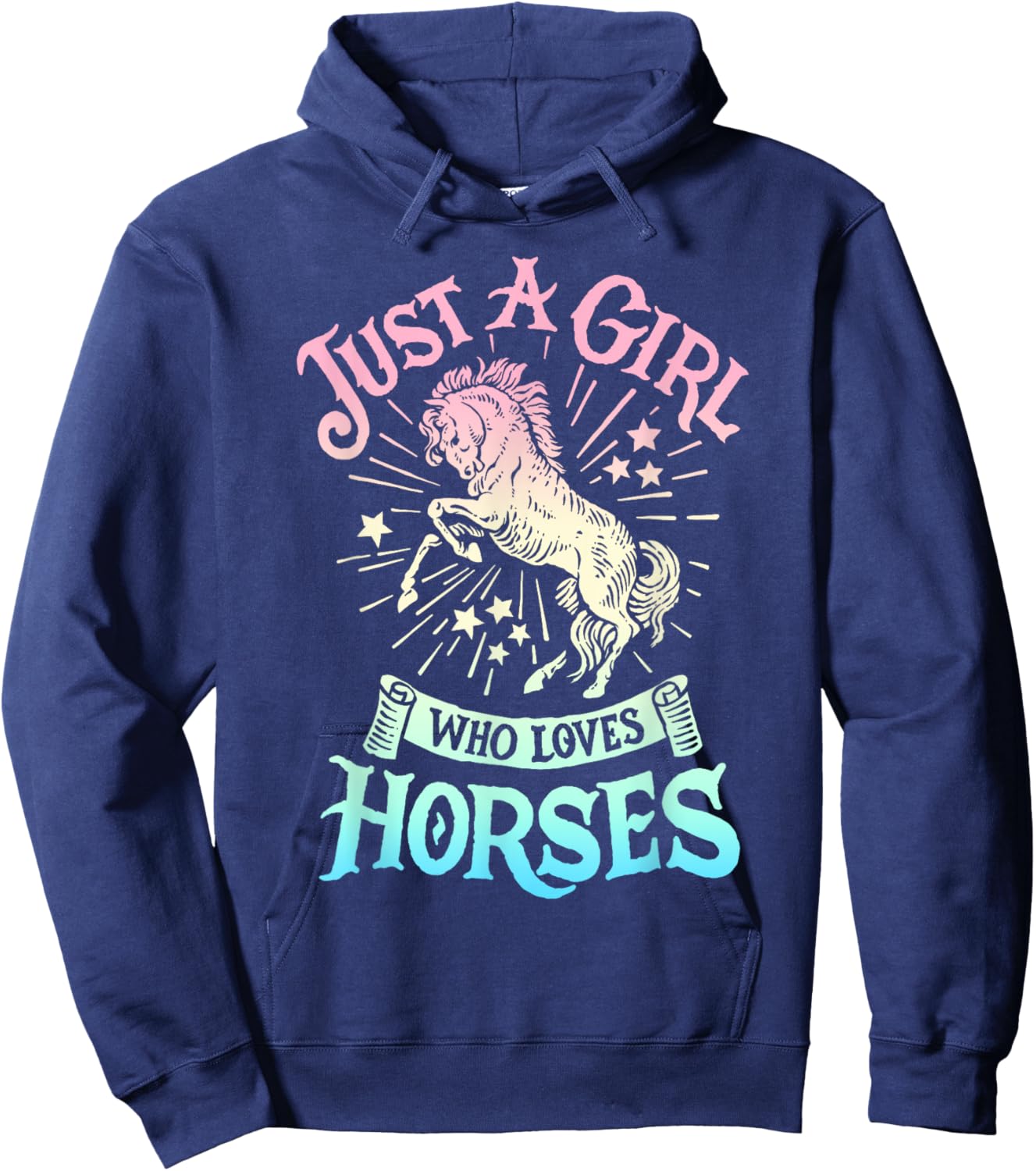 Horse Just A Girl Who Loves Horseback Riding Equestrian Farm Hoodie - Hoodie | Navy
