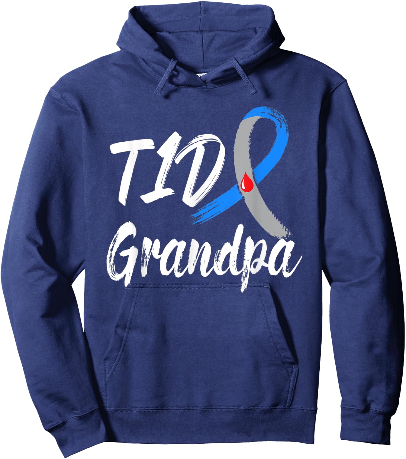TD1 Grandpa Type 1 Diabetes Awareness Gifts Hoodie - Hoodie | Navy